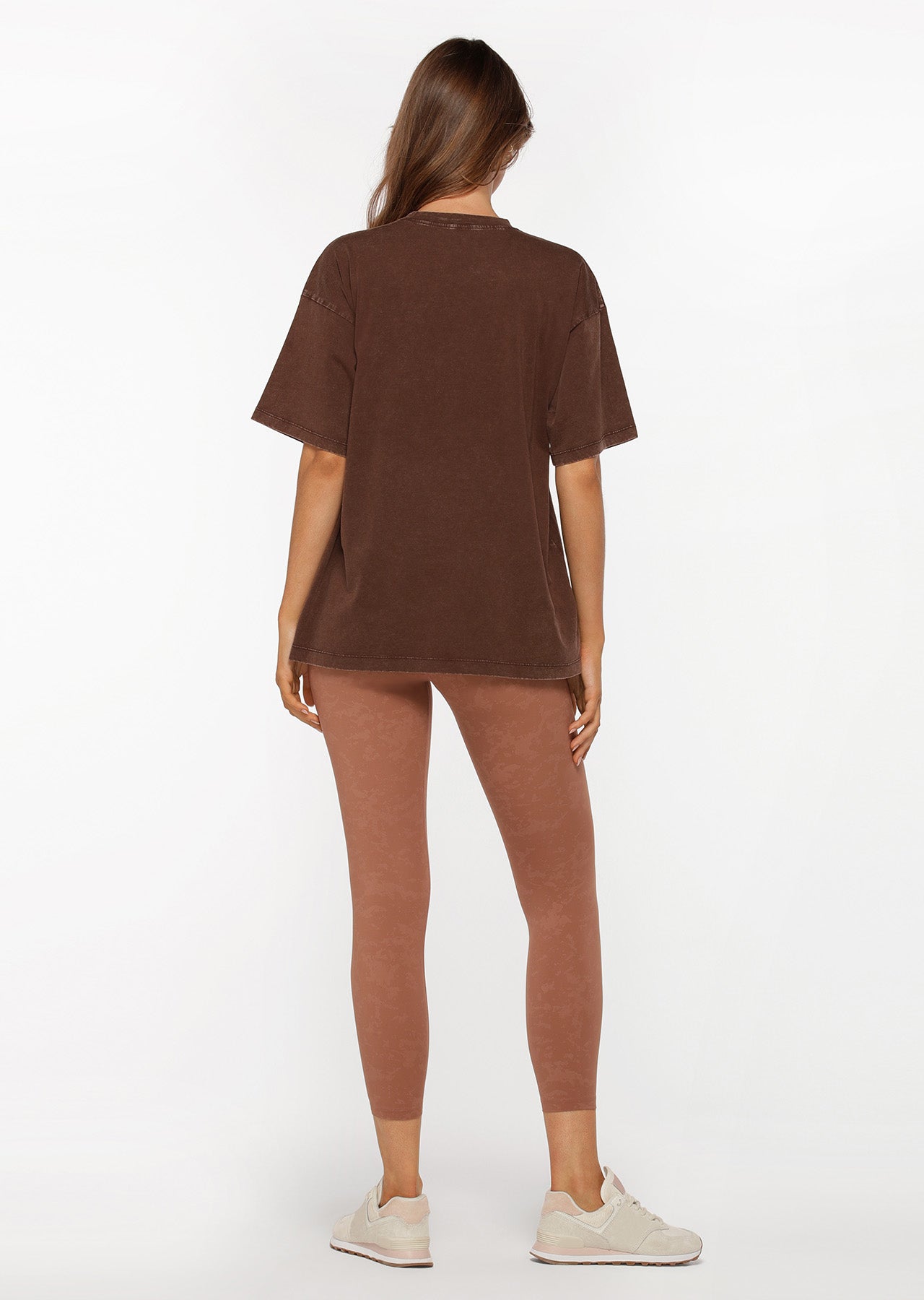 Lorna Jane Desert Dreams Washed Oversized Tee - Washed Espresso