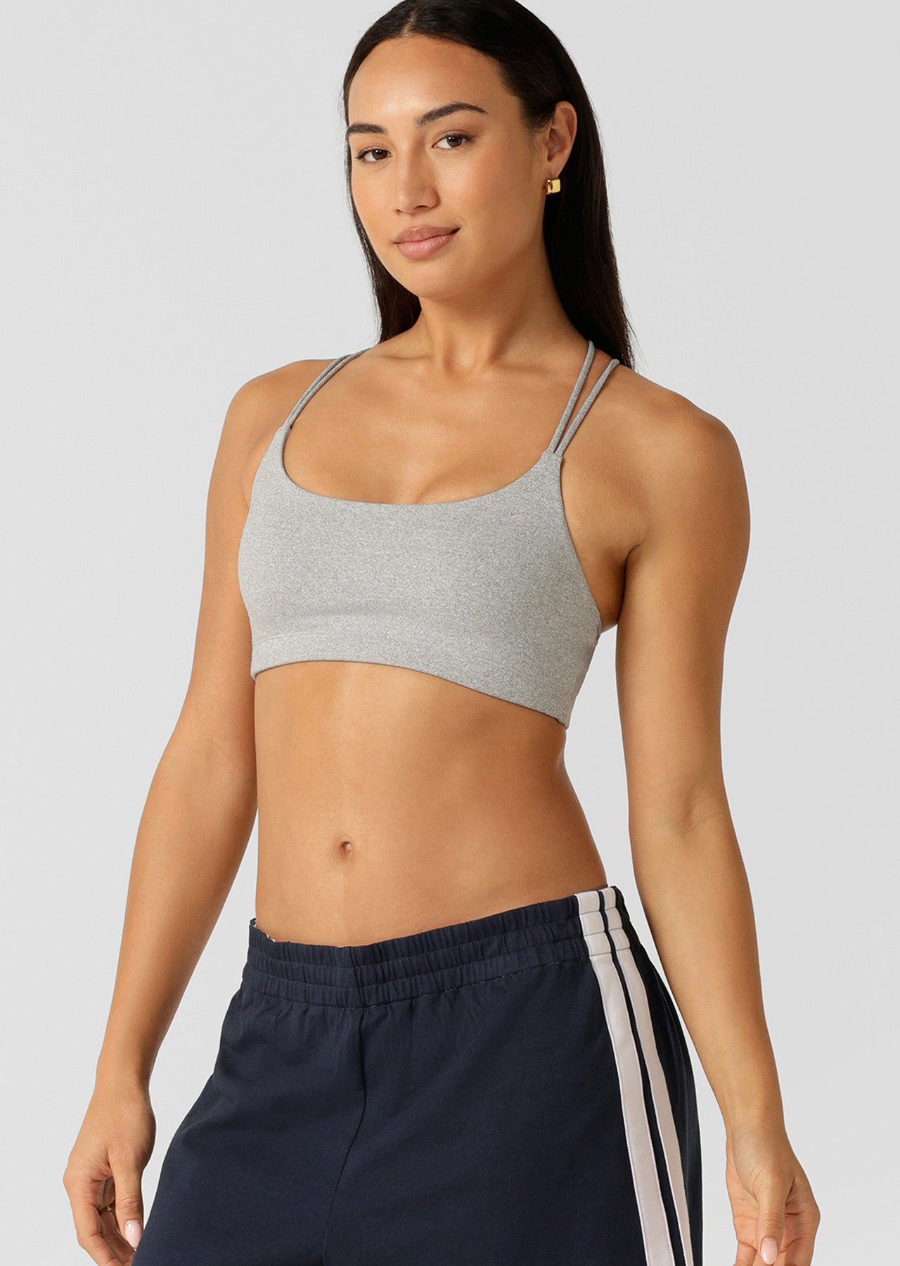 Lorna Jane Lotus Crop True Comfort Sports Bra - Grey Marl