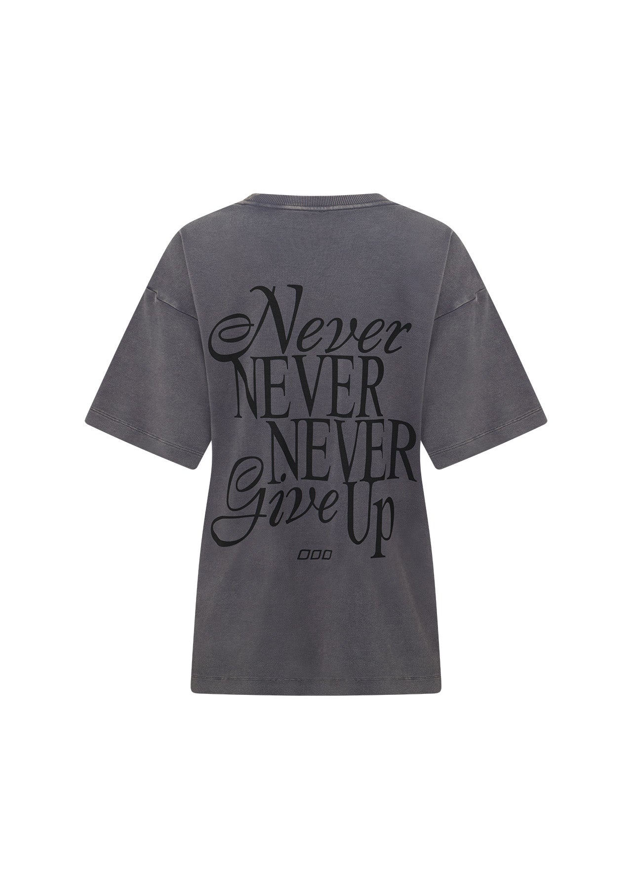 Lorna Jane Never Give Up Washed Boyfriend T-Shirt - Washed Titanium