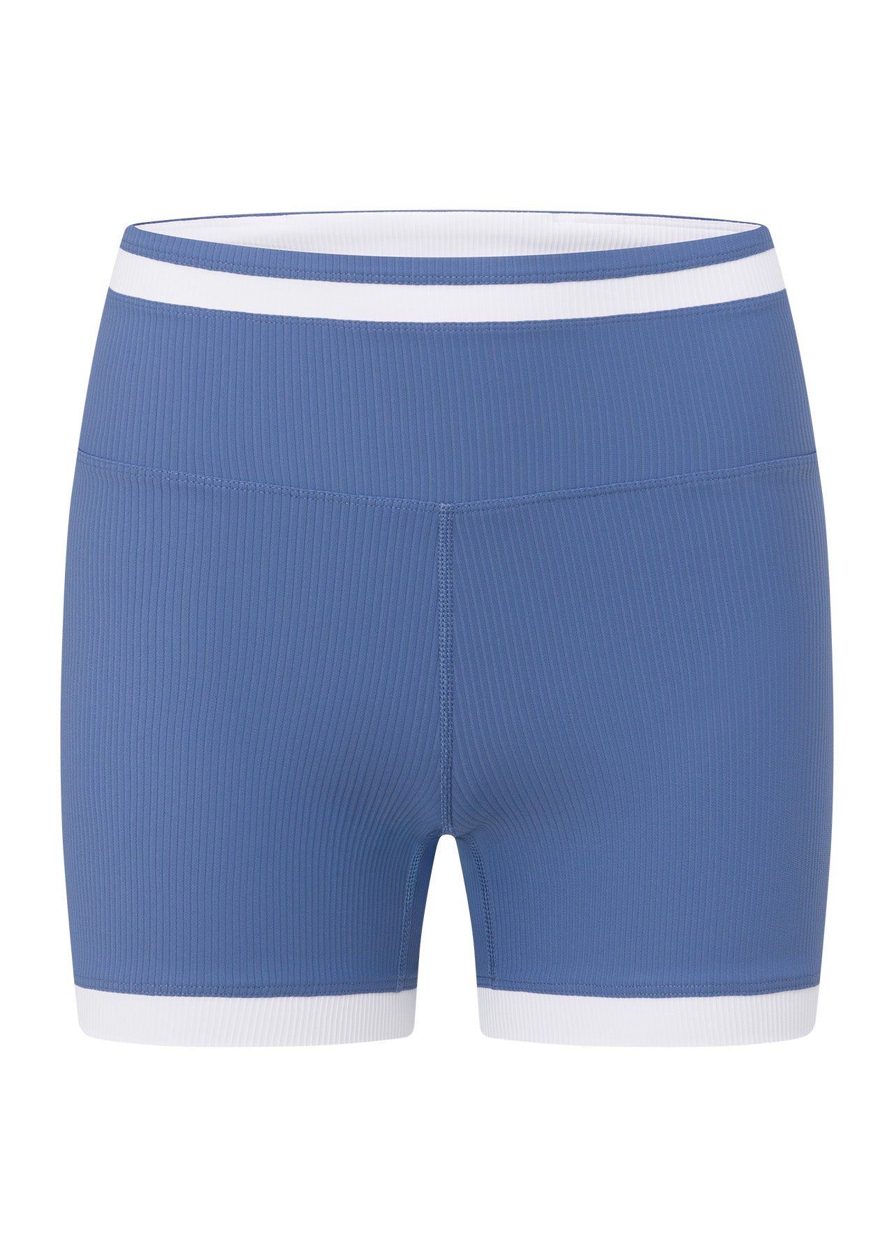 Lorna Jane Retro Rib 12cm Bike Shorts - Misty Blue
