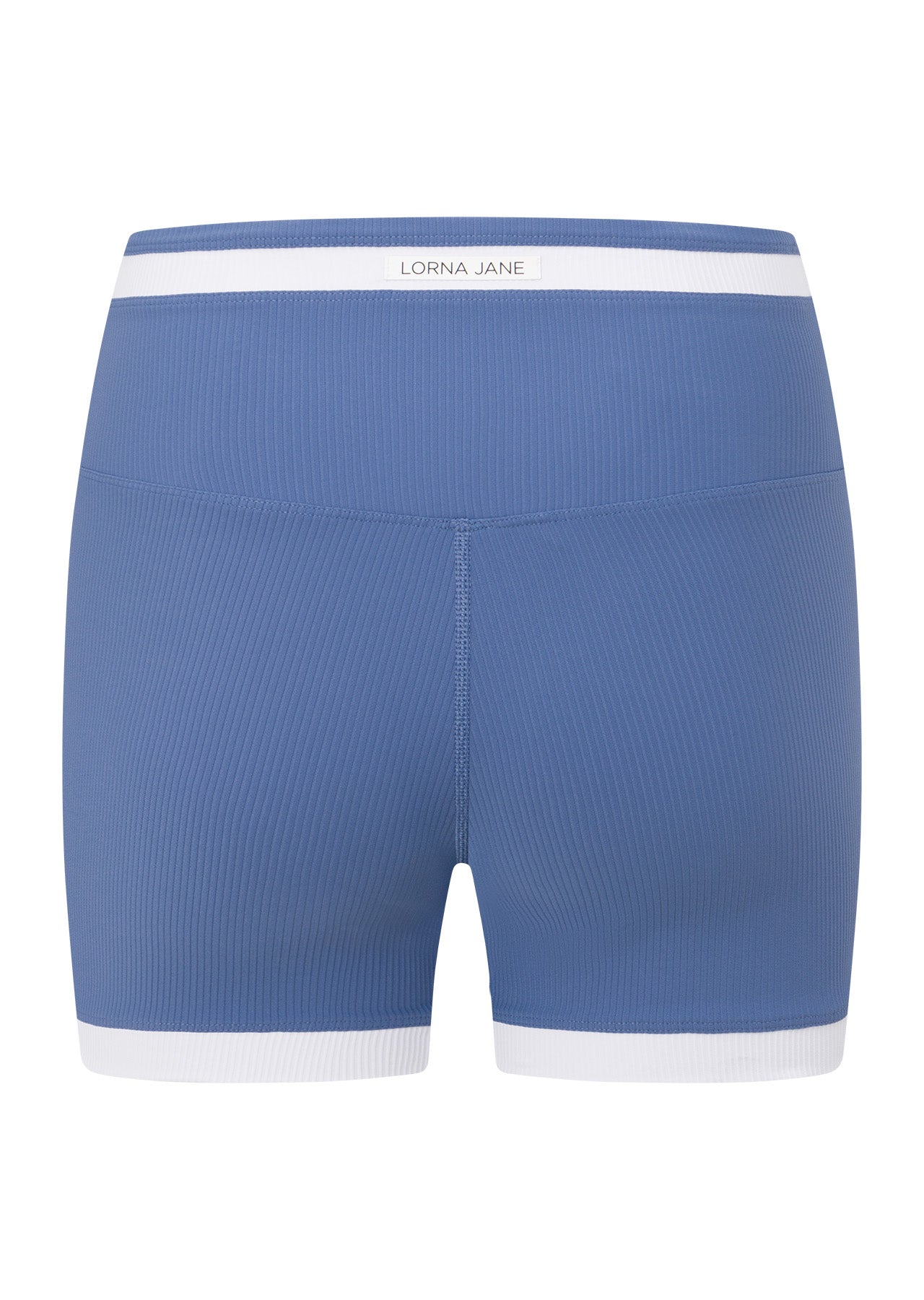Lorna Jane Retro Rib 12cm Bike Shorts - Misty Blue