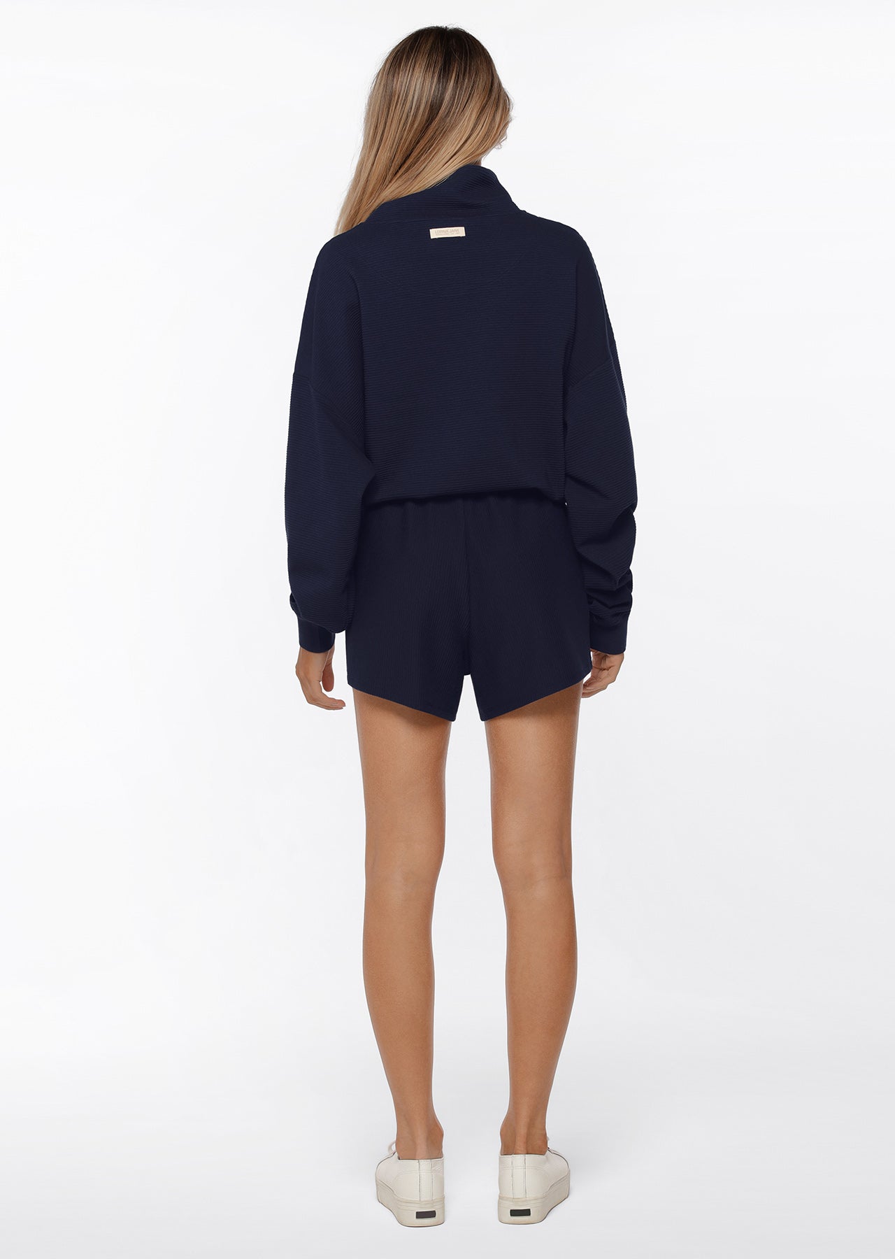 Lorna Jane LJ Rib Quarter Zip Sweat - French Navy