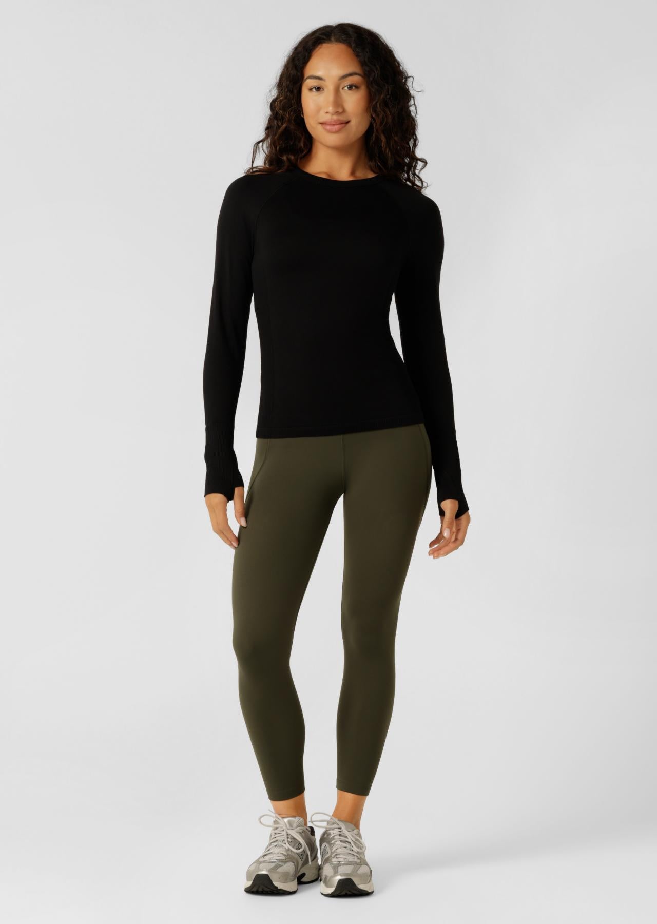 Lorna Jane Tempo Seamless Long Sleeve Top - Black