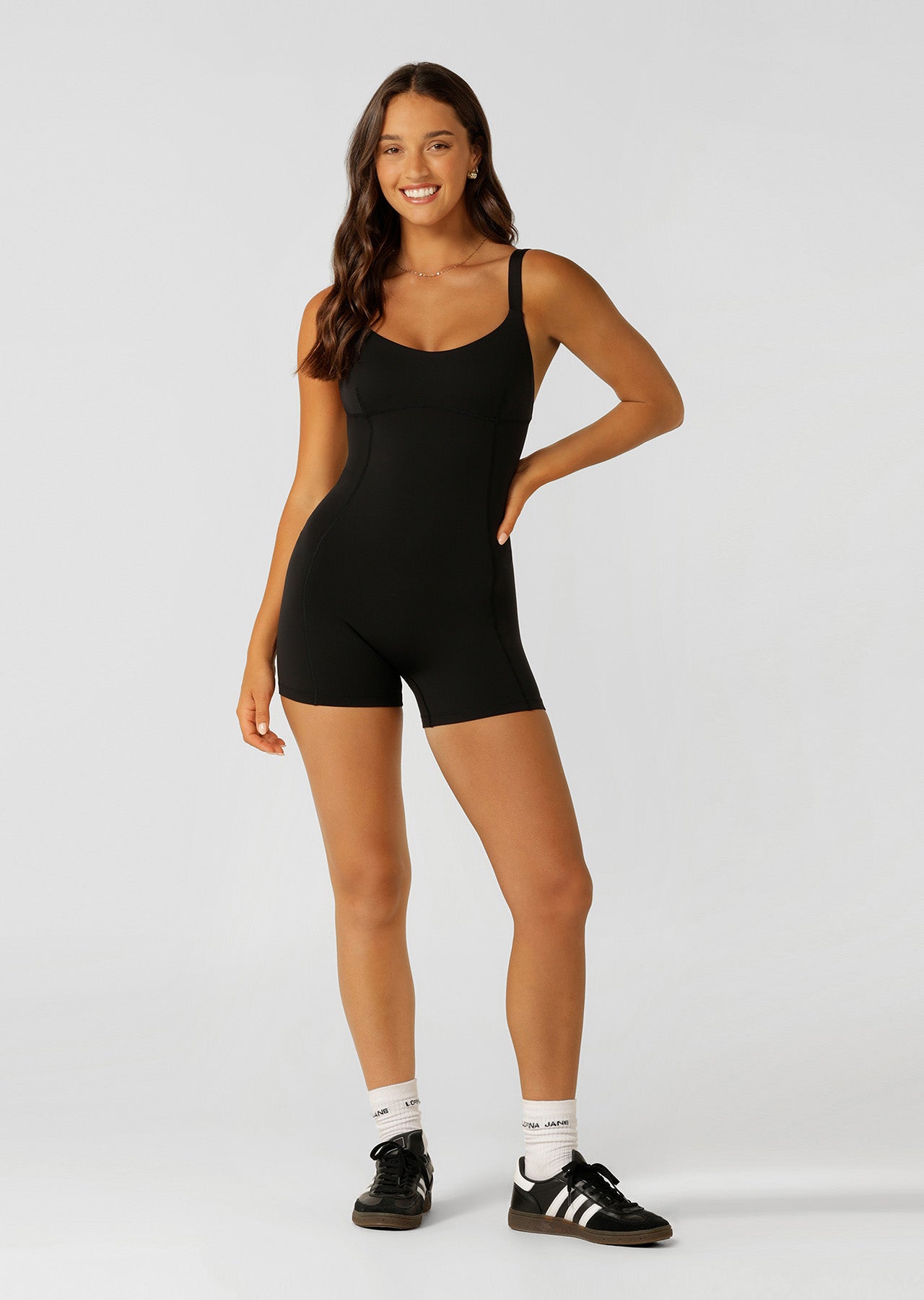 Lorna Jane Streamlined Active 10cm Bodysuit - Black