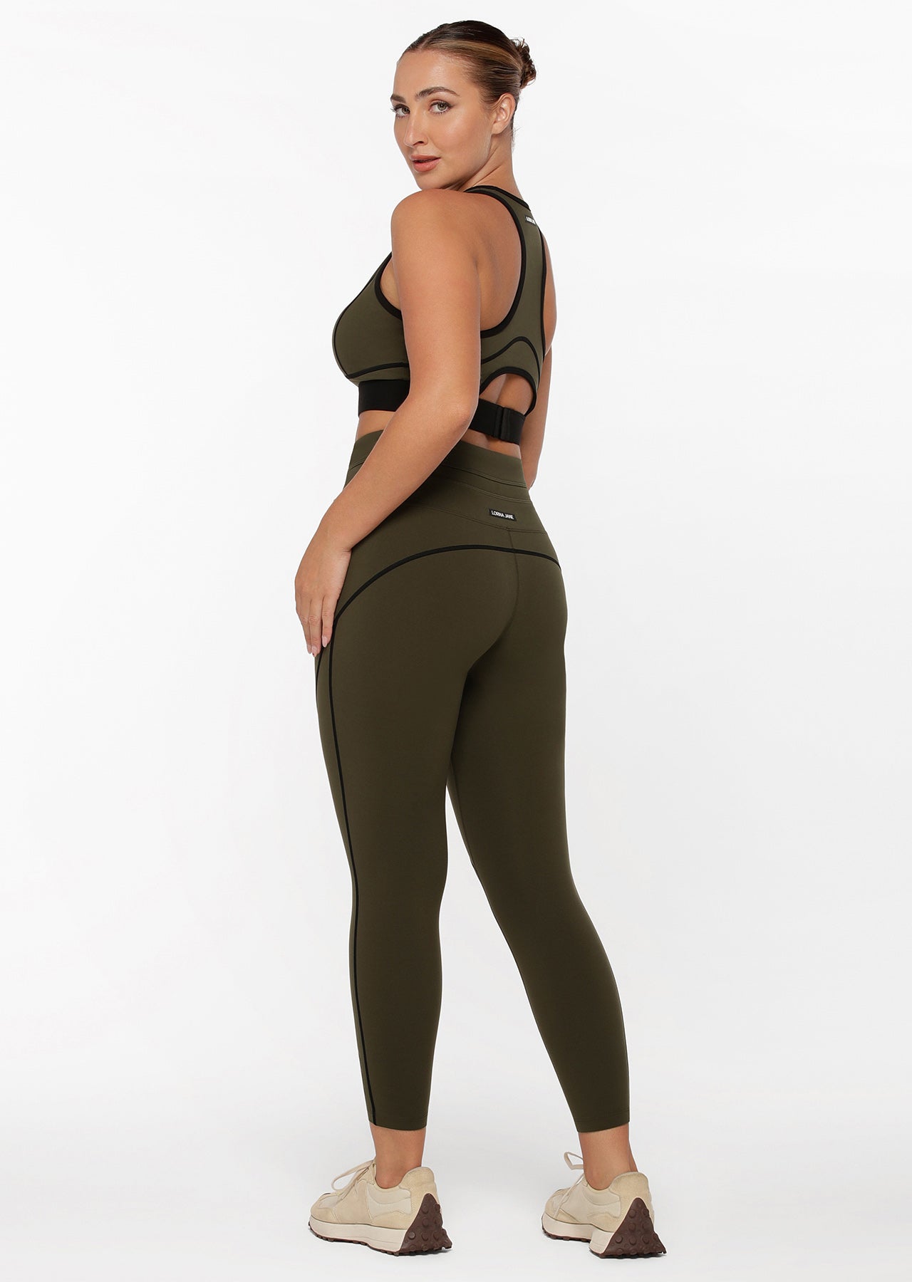 Lorna Jane Contrast Racer Ankle Biter Leggings - Luxury Green