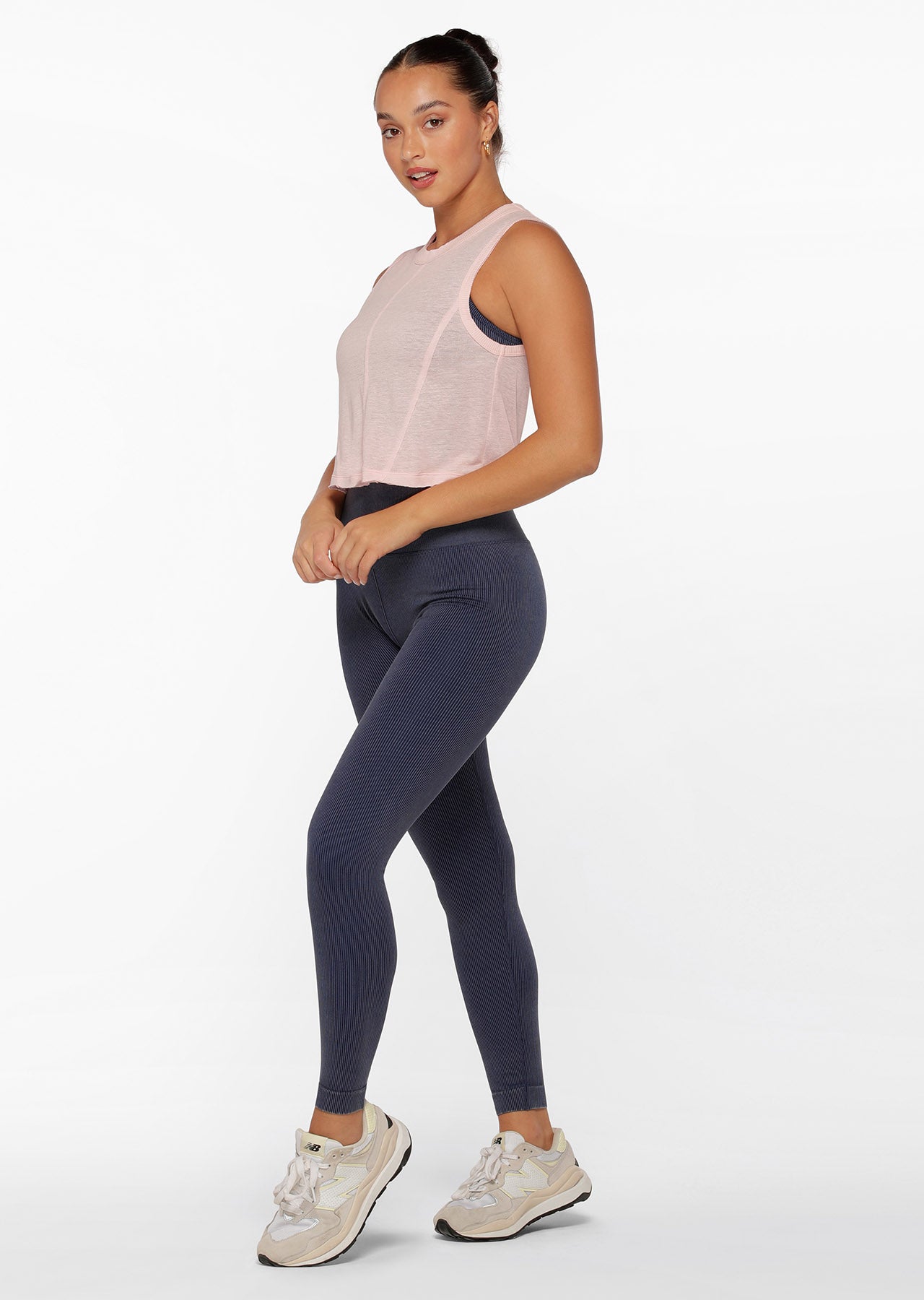 Lorna Jane Go Getter Cropped Tank - Pale Peony