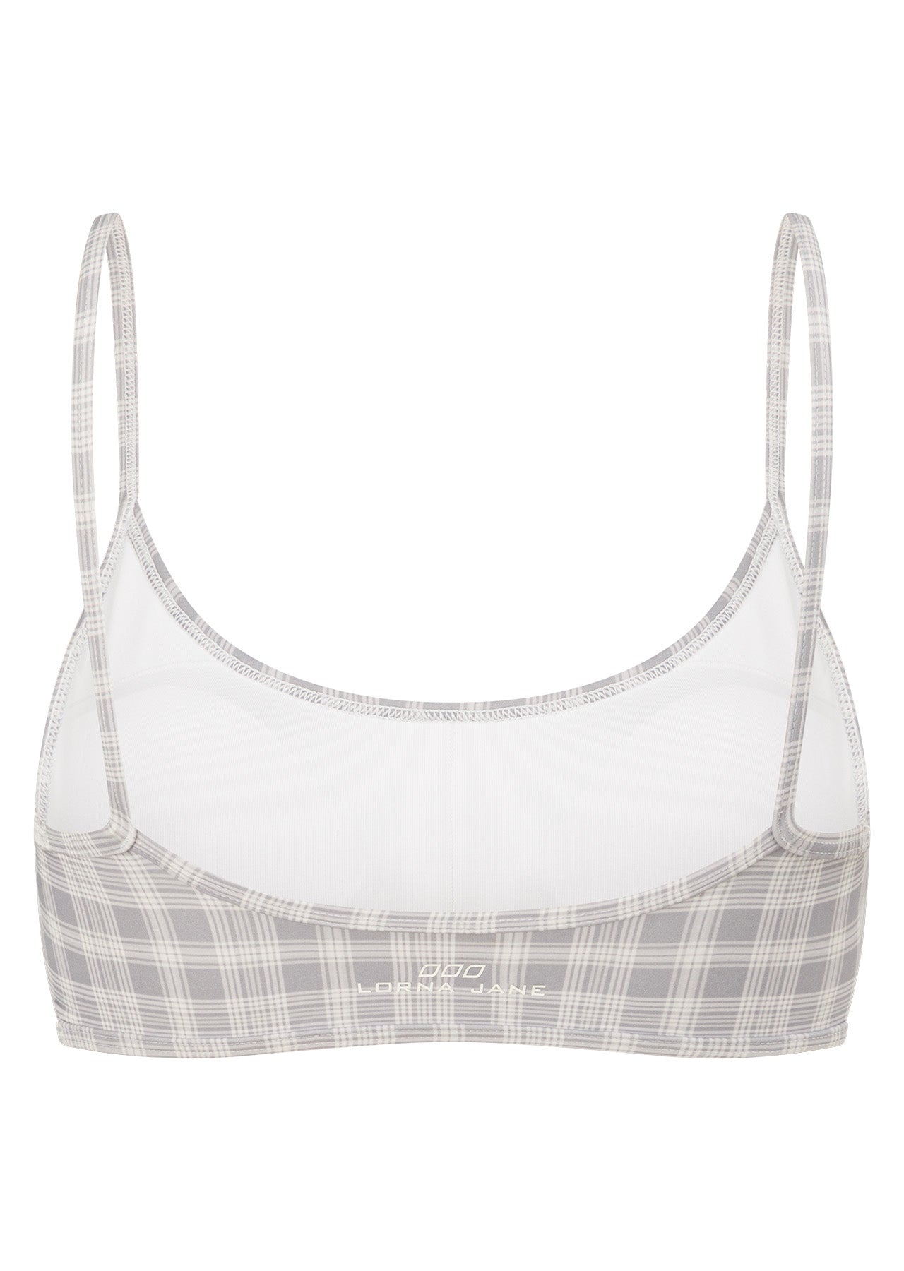 Lorna Jane Country Club Check Sports Bra - Grey Check