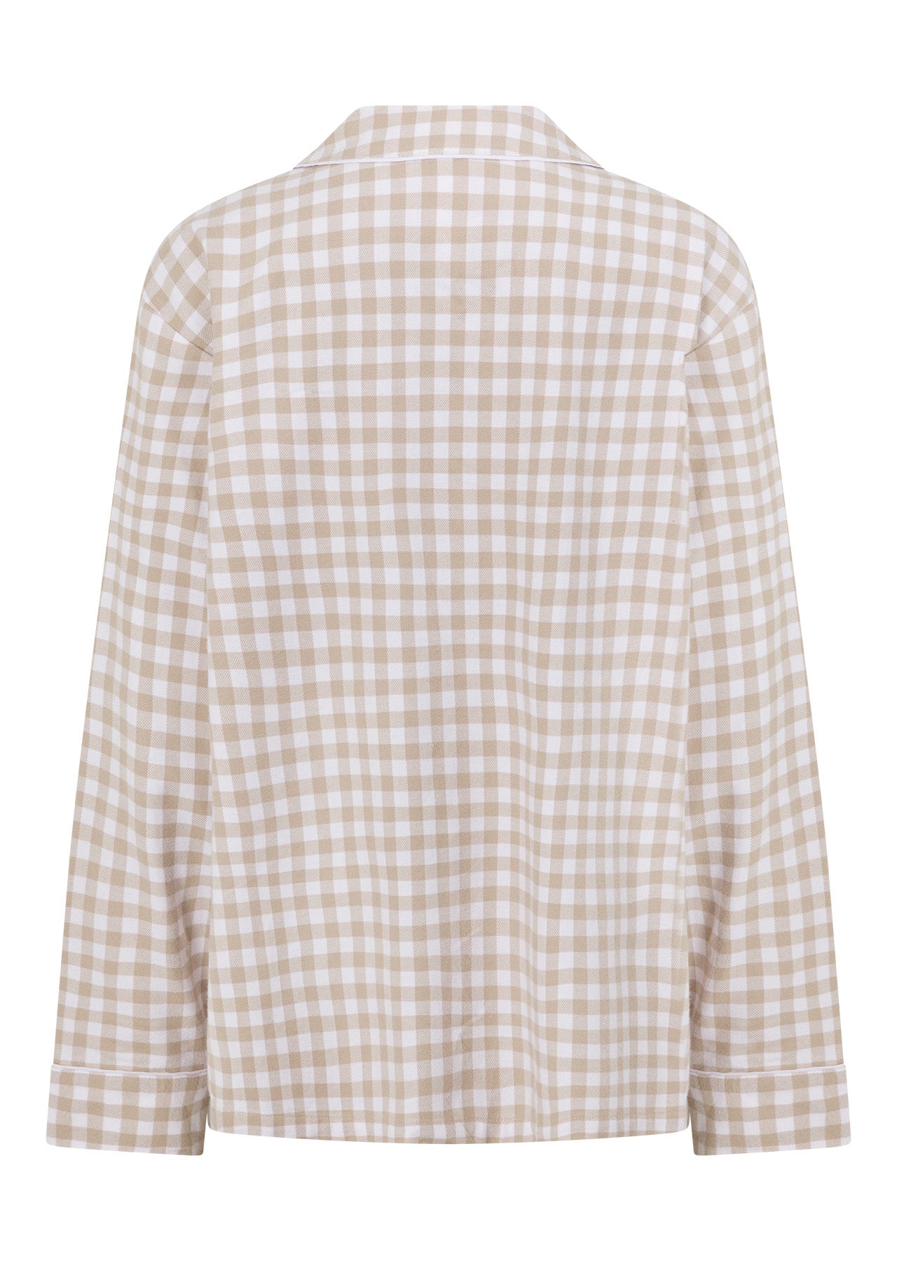 Lorna Jane Flannel Lounge Shirt - Latte Check