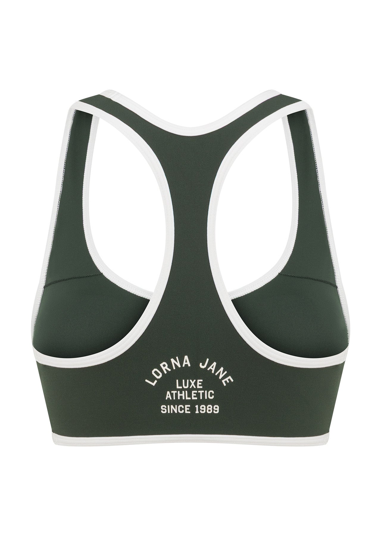 Lorna Jane Retro Sport All Day Sports Bra - Fig Green