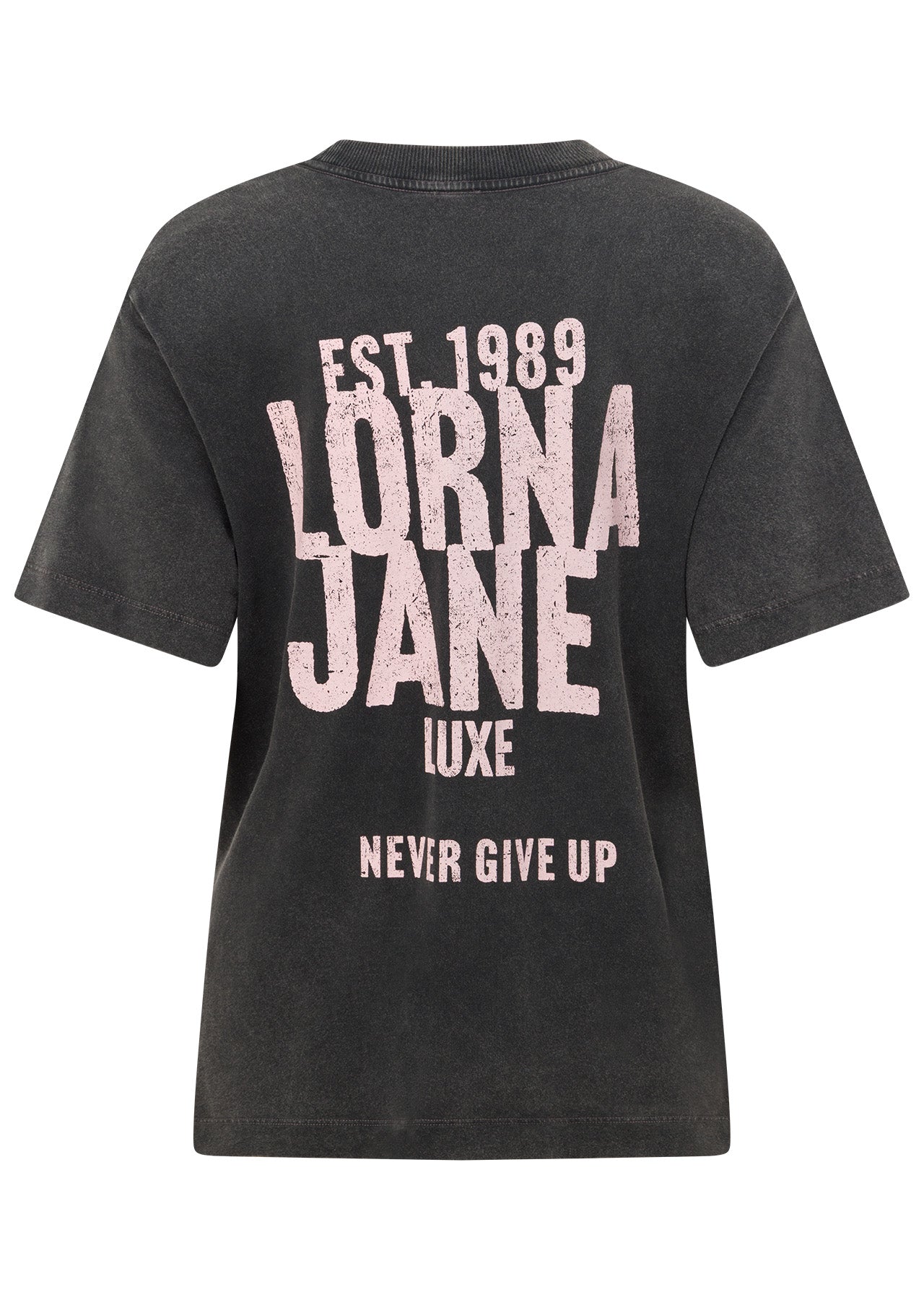 Lorna Jane Heritage Inspiration Washed Relaxed T-Shirt - Washed Black