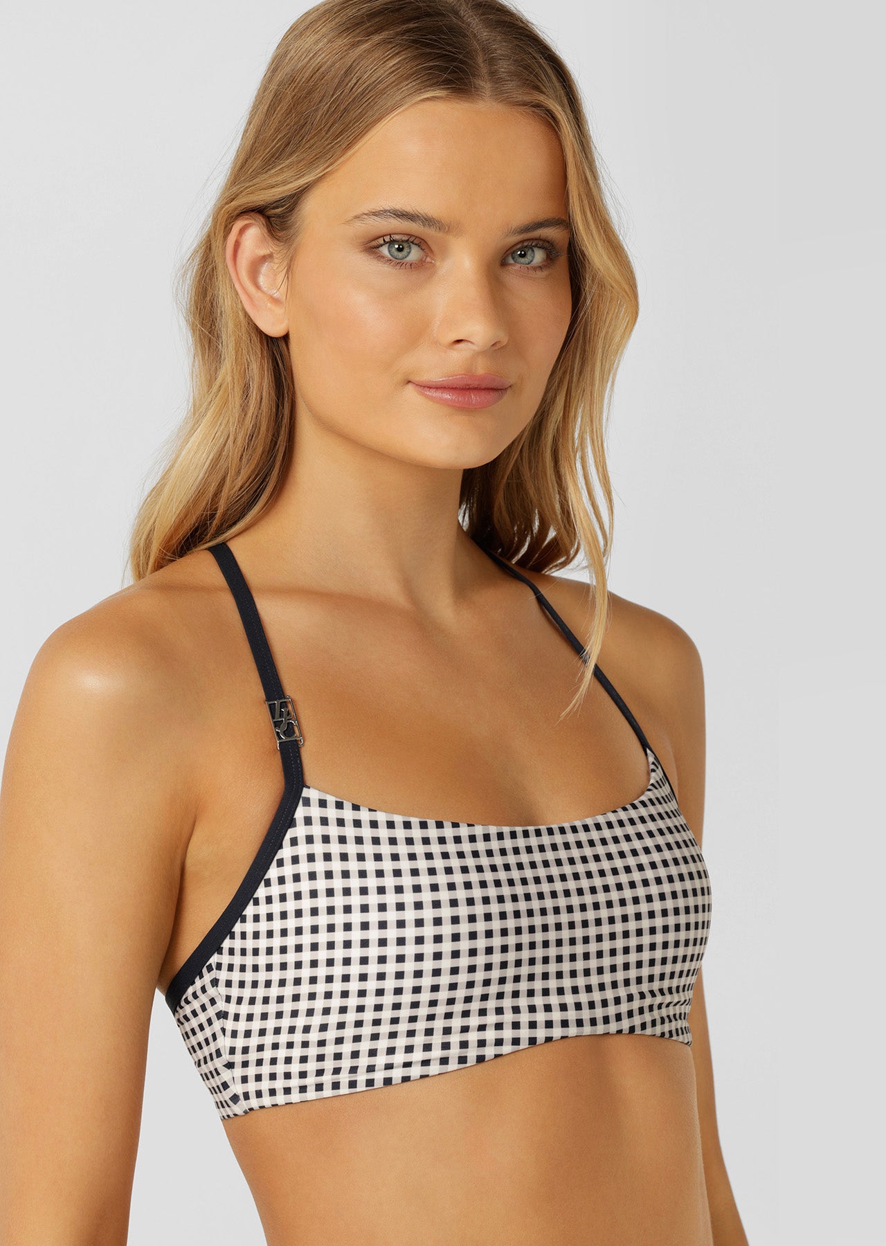 Lorna Jane Off Duty All Day Sports Bra - Midnight Blue Check Print