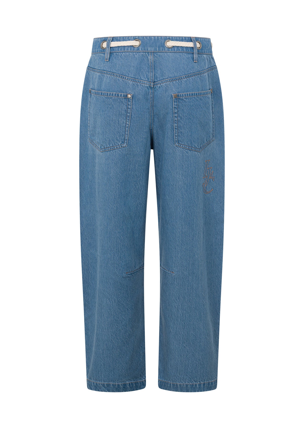 Lorna Jane Off Duty Vintage Wash Denim Pants - Blue Denim