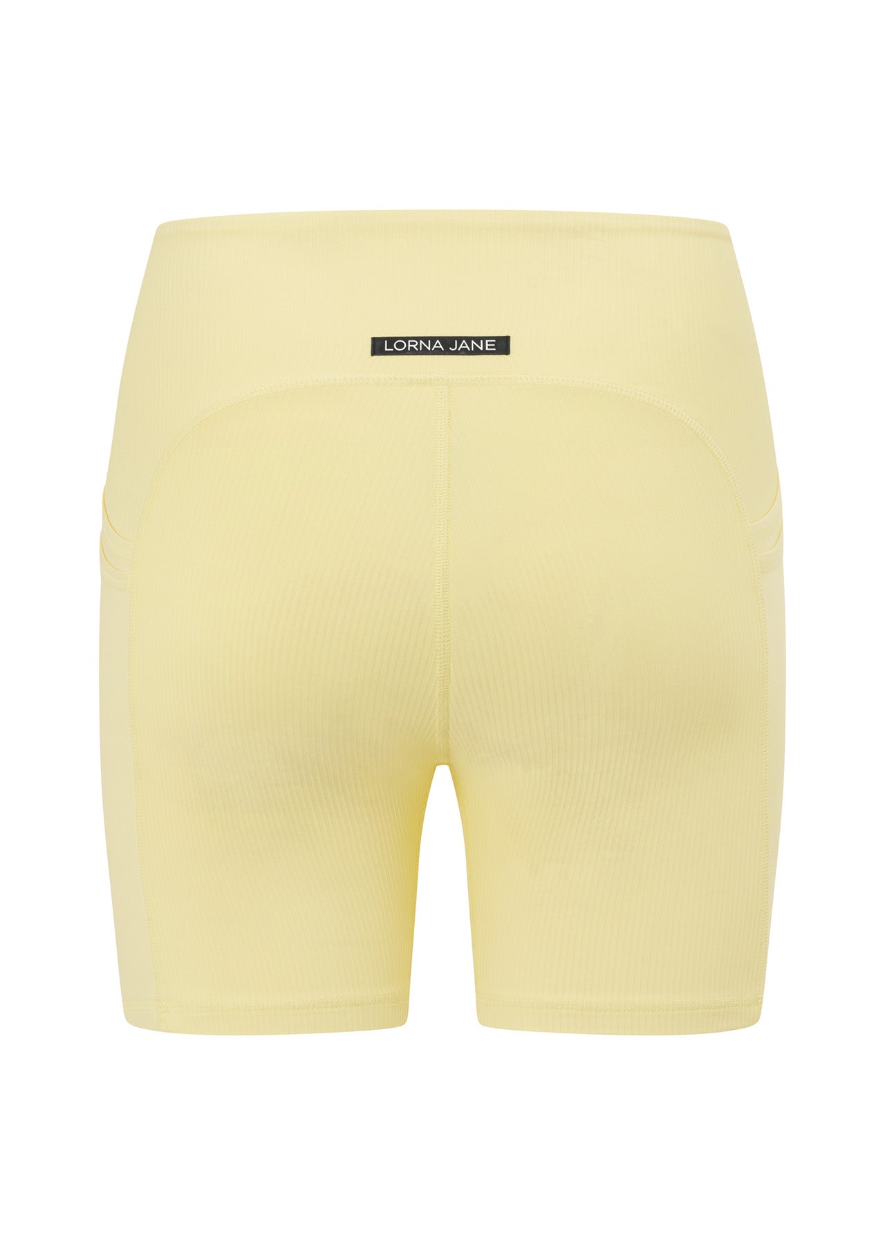 Lorna Jane No Ride Pocket Booty Bike Shorts - Lemon Cream