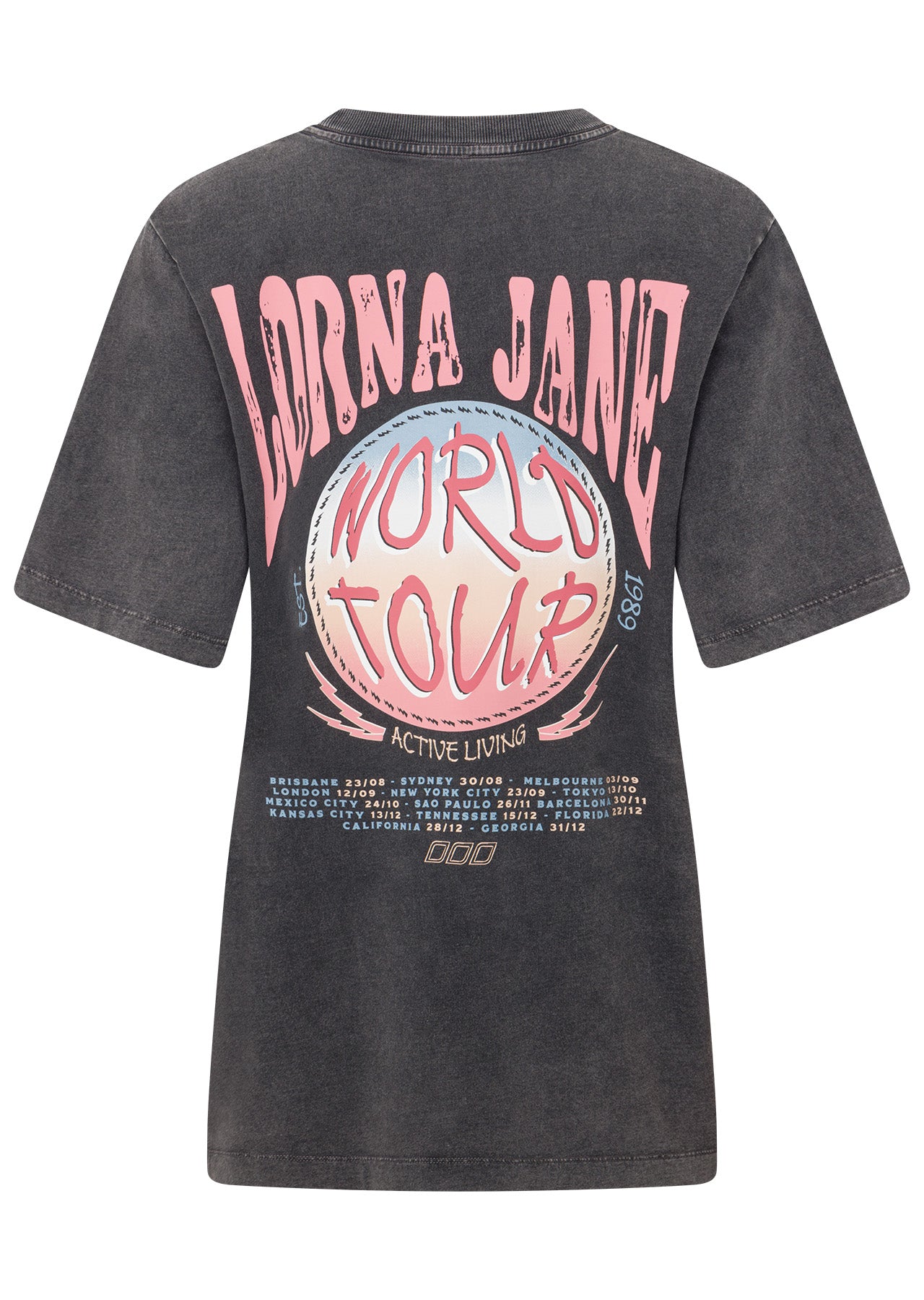 Lorna Jane Lorna Jane World Tour T-Shirt - Washed Black