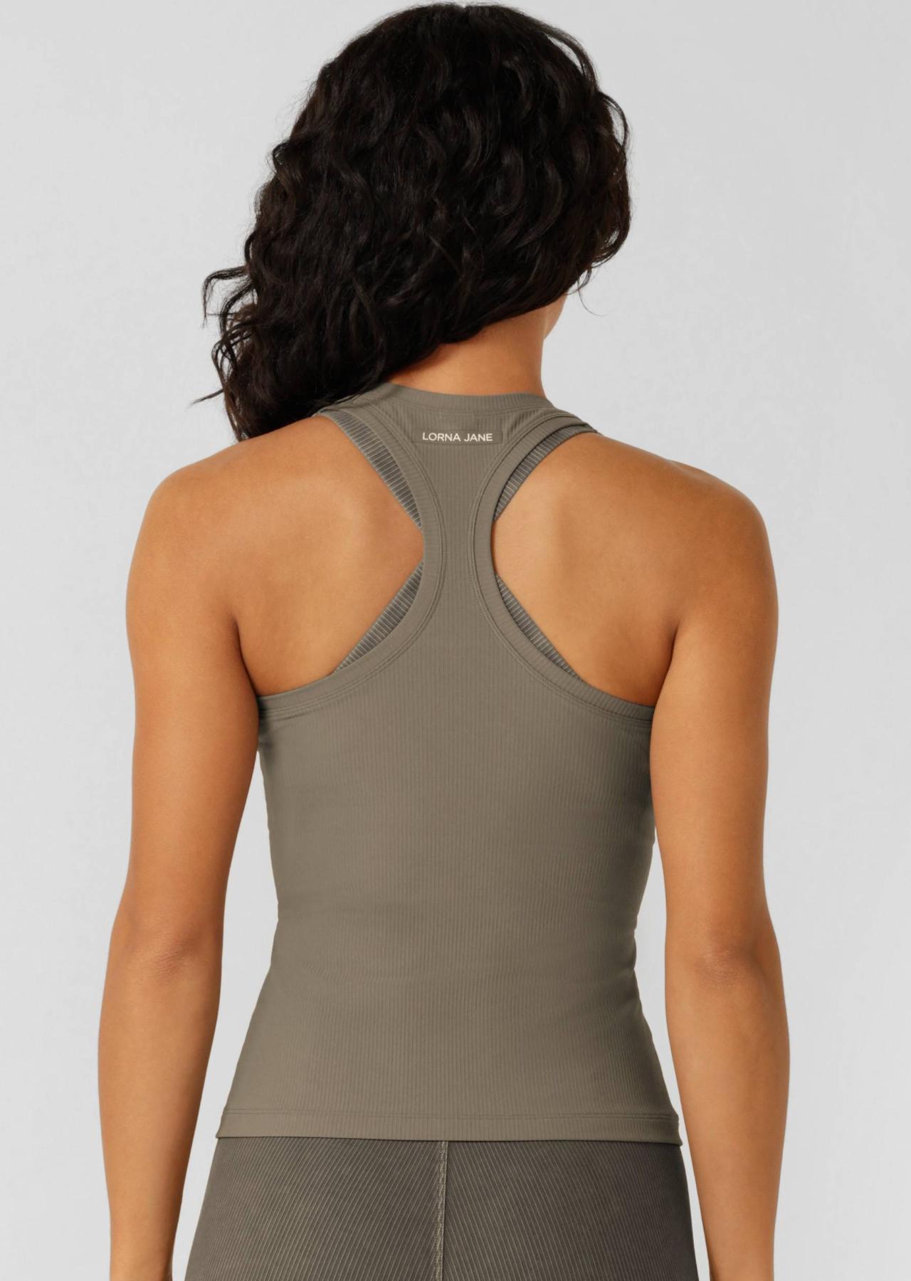 Lorna Jane Speed Circuit Active Rib Tank - Khaki Haze