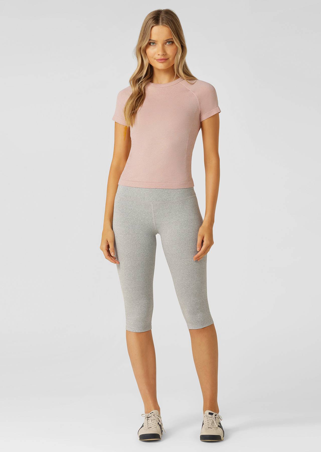 Lorna Jane Tempo Seamless Short Sleeve Active Top - Light Ash Rose