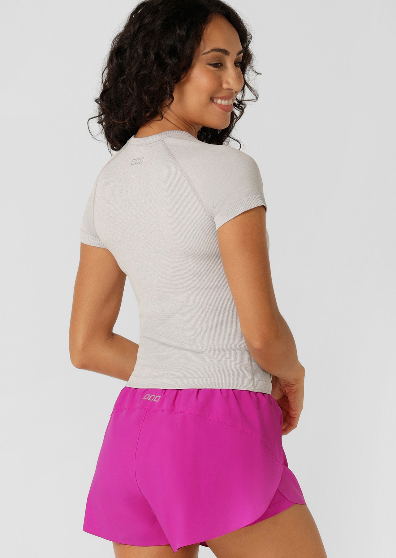 Lorna Jane Tempo Seamless Short Sleeve Active Top - Light Grey Marl