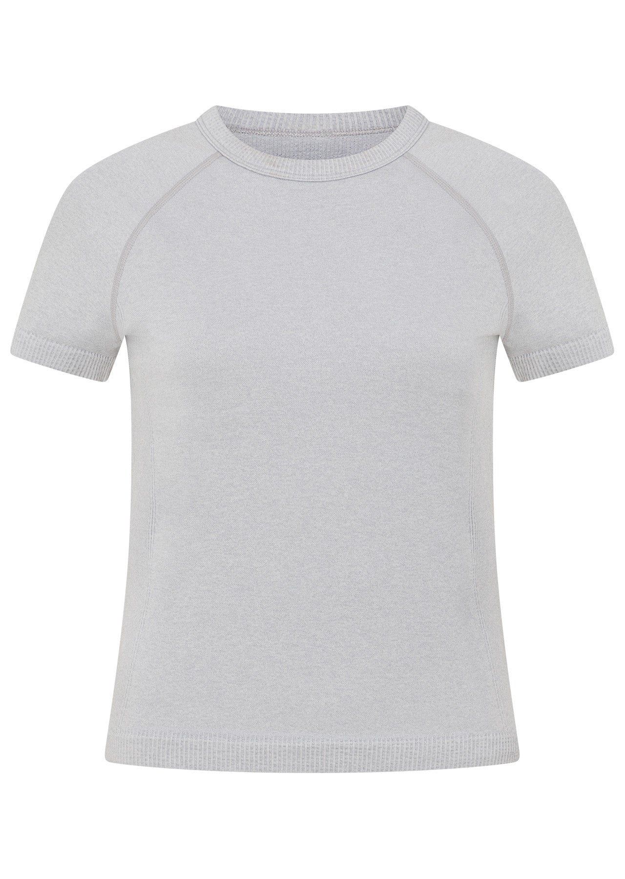 Lorna Jane Tempo Seamless Short Sleeve Active Top - Light Grey Marl