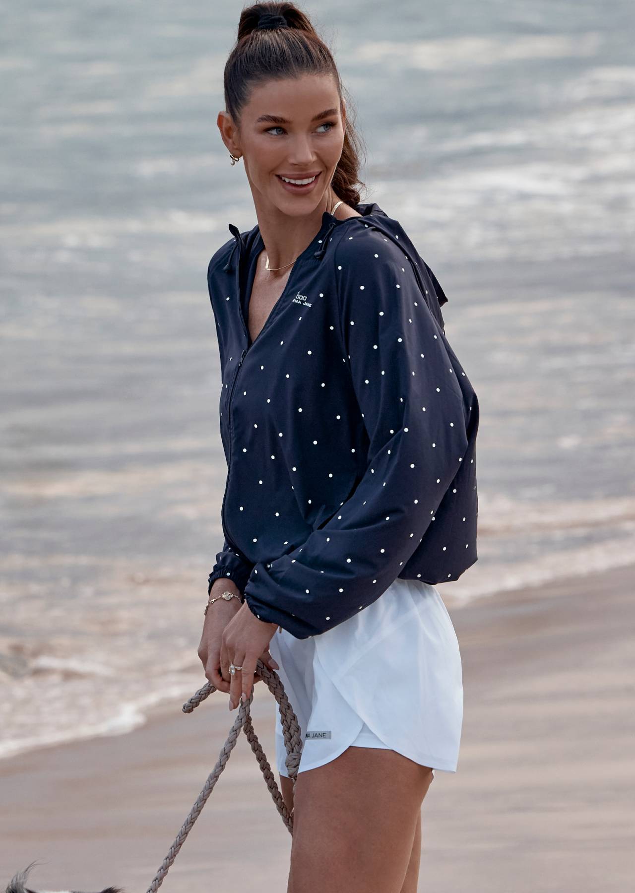 Lorna Jane Shine On Outdoor Rec Jacket - Polka Dot Print