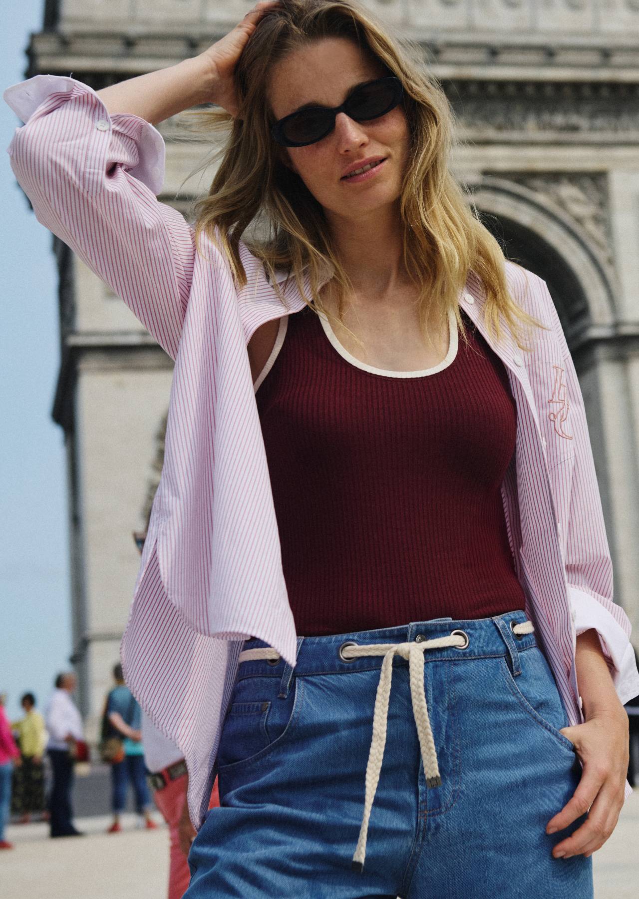 Lorna Jane Retro Rib Tank - Plum Red