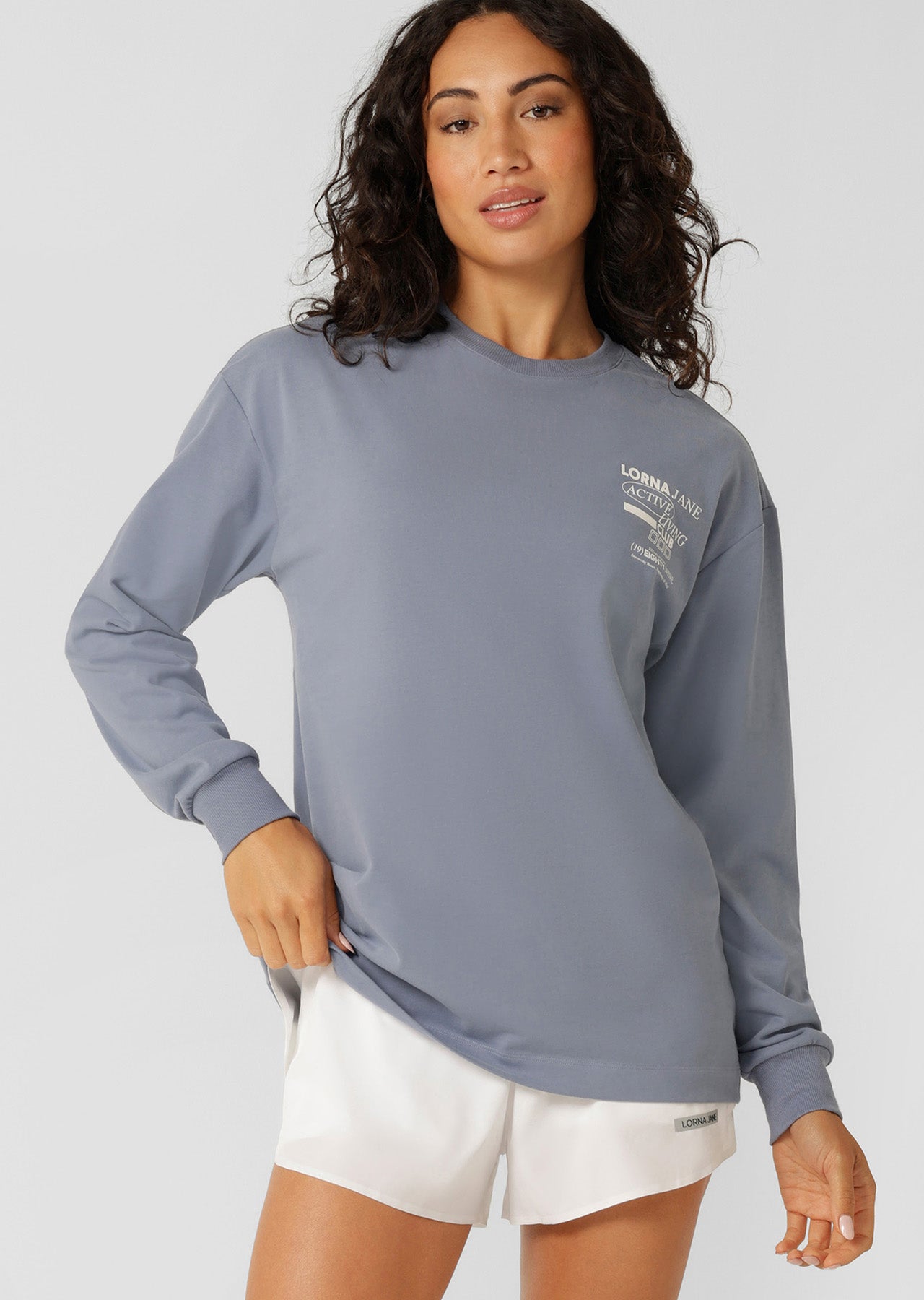 Lorna Jane Momentum Plush Long Sleeve T-Shirt - Gravity Grey