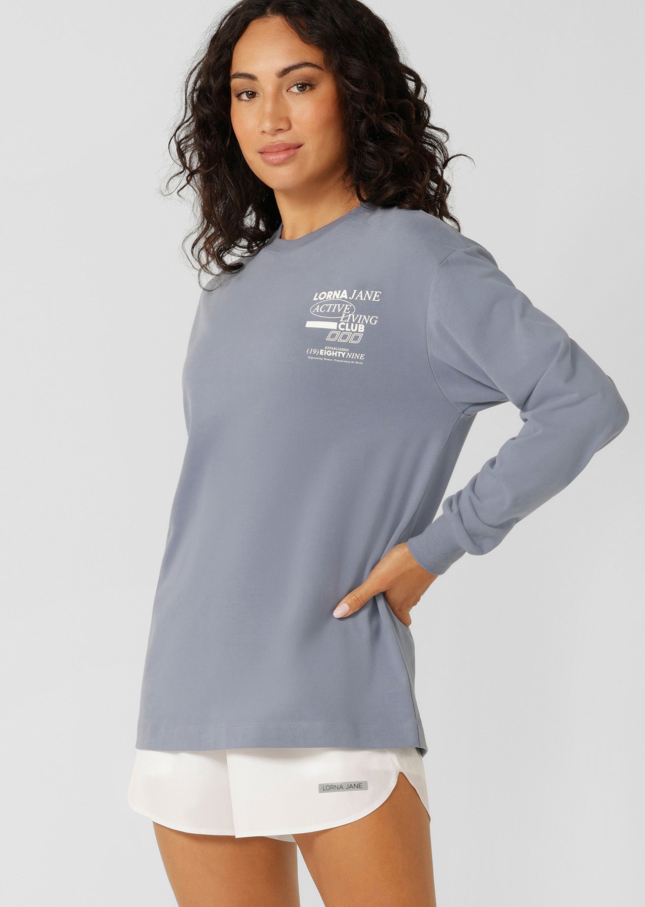 Lorna Jane Momentum Plush Long Sleeve T-Shirt - Gravity Grey