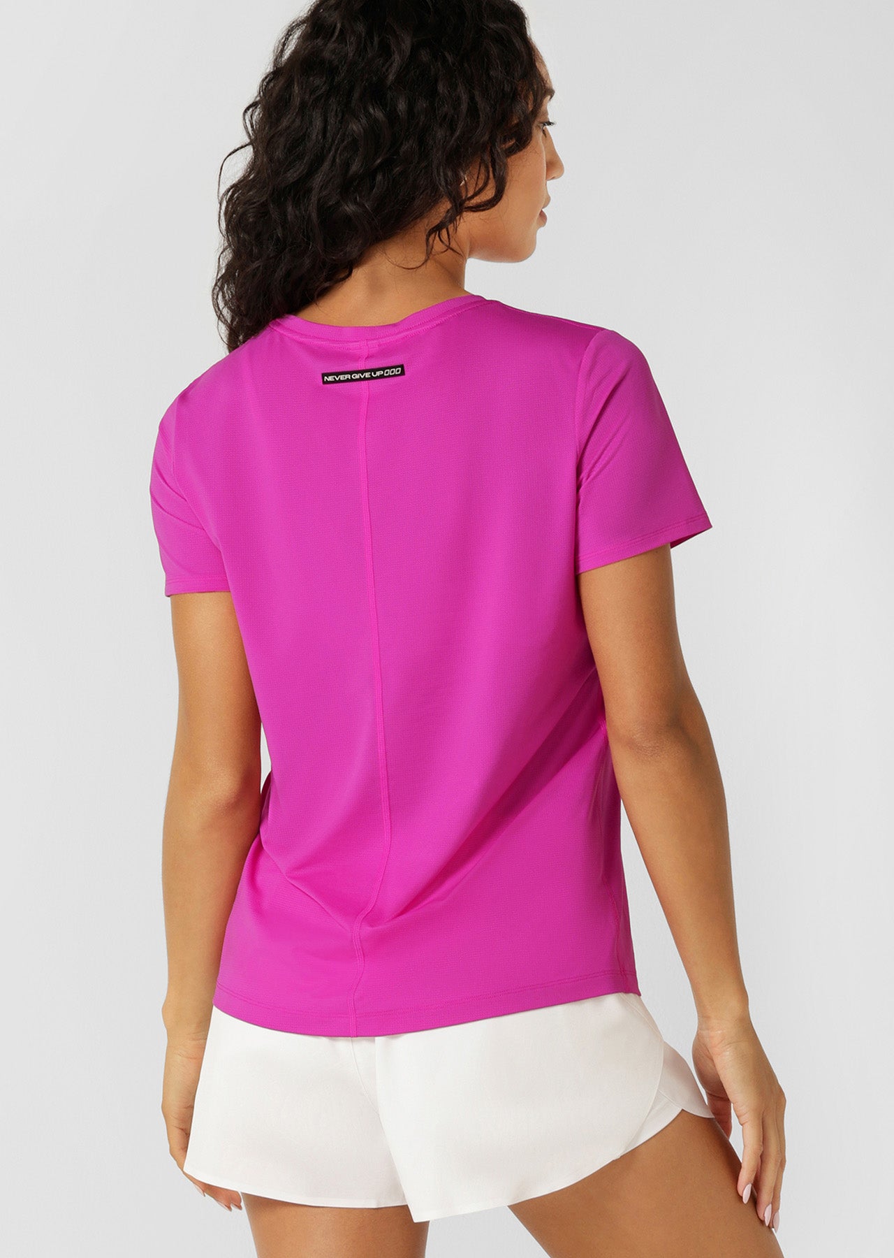 Lorna Jane Never Give Up Active T-Shirt - Electric Pink
