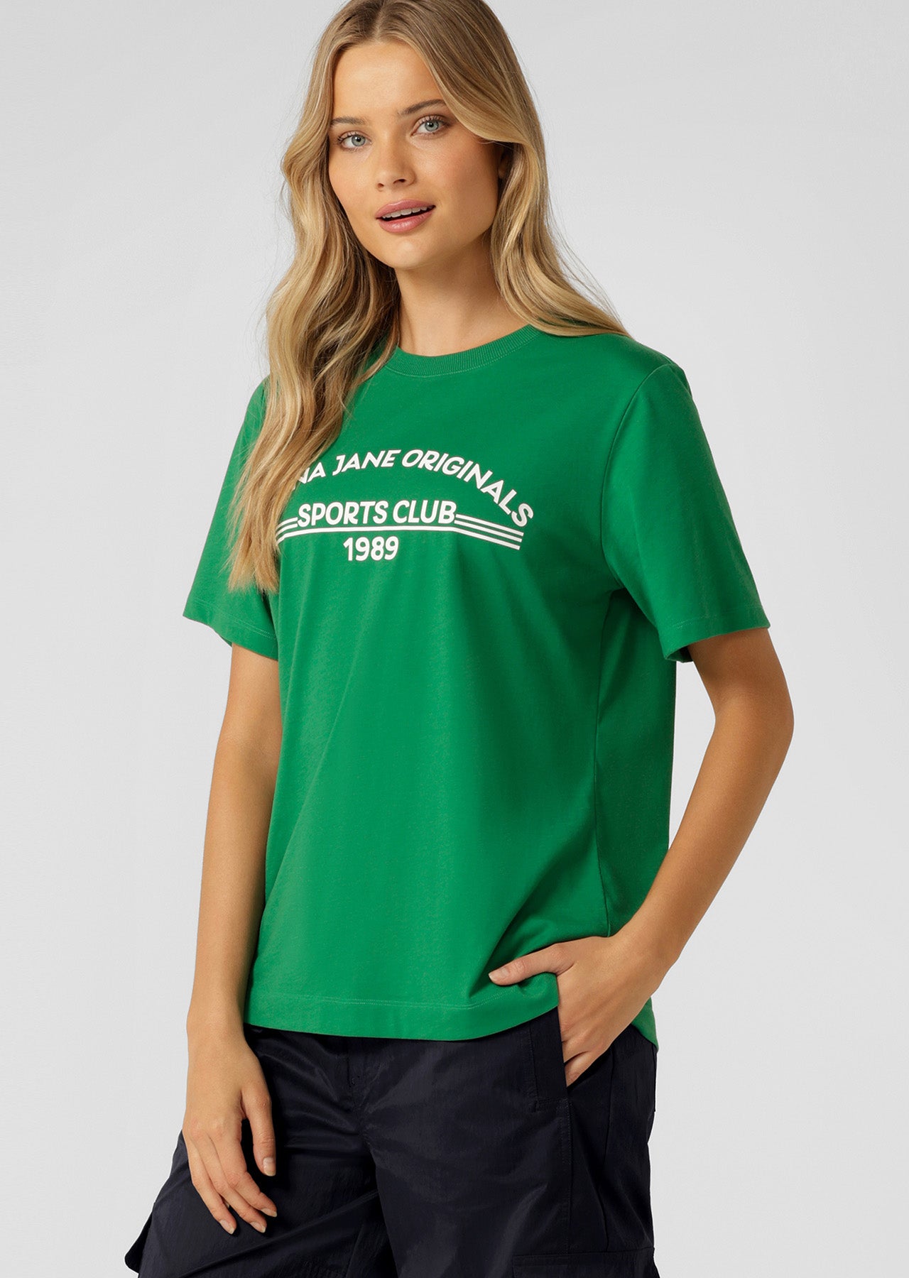 Lorna Jane Retro Sports Club Relaxed T-shirt - Golf Green