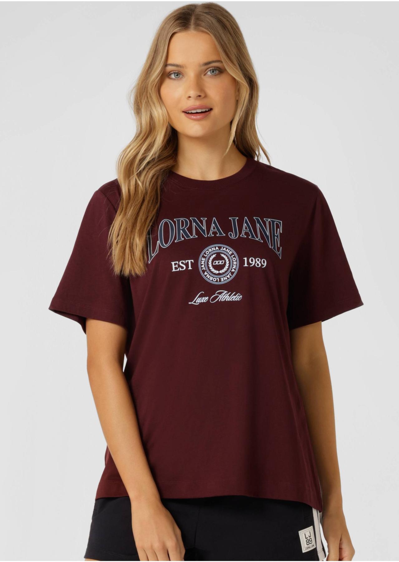 Lorna Jane Strive Relaxed T-shirt - Plum Red