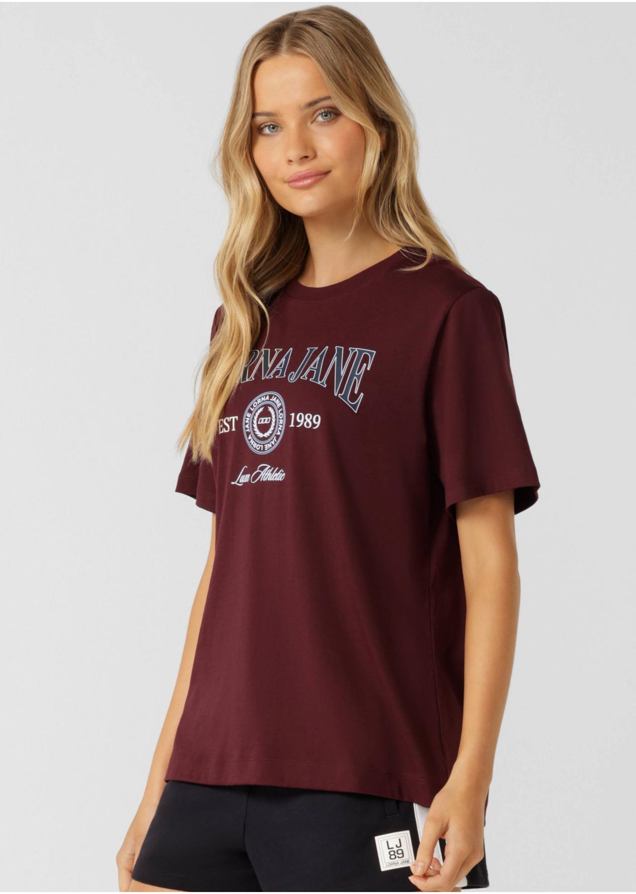Lorna Jane Strive Relaxed T-shirt - Plum Red