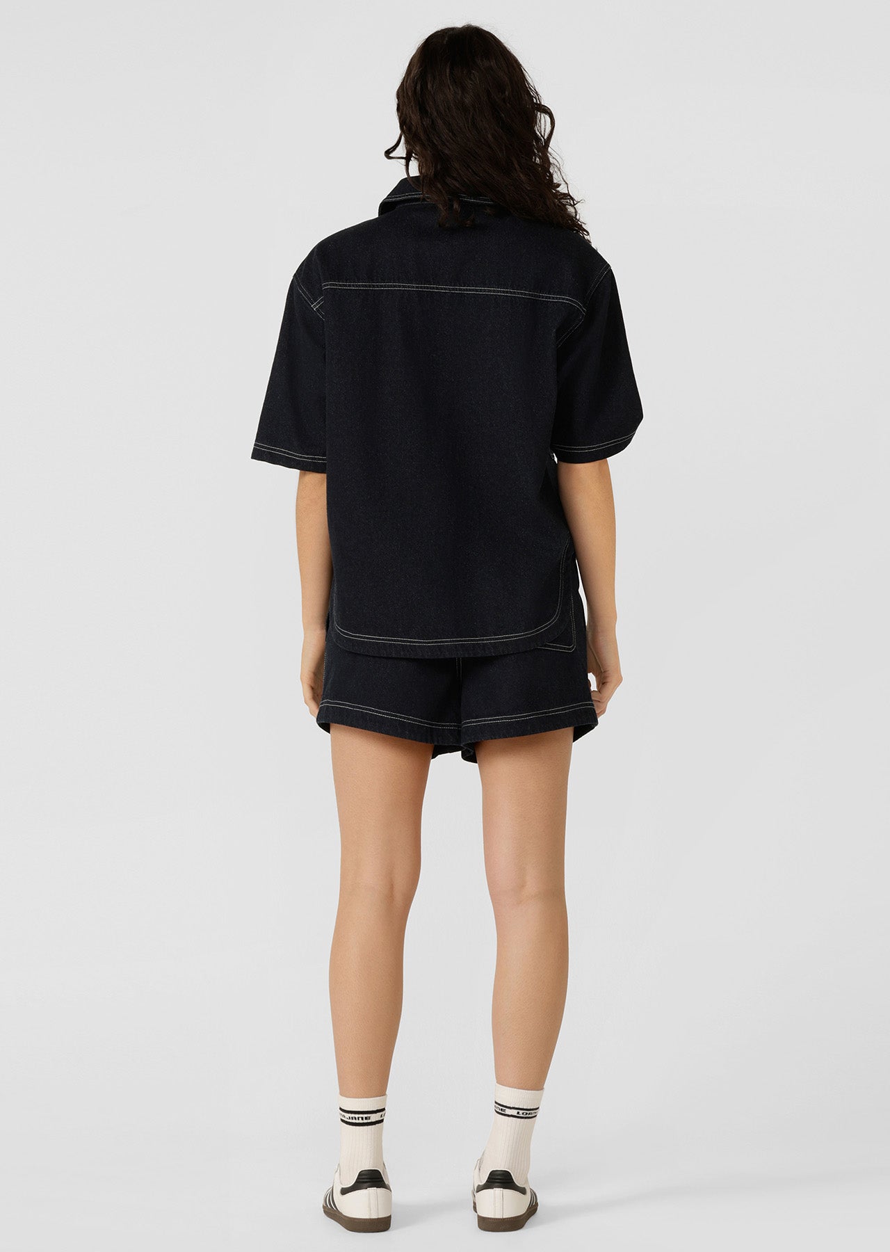 Lorna Jane Off Duty Denim Overshirt - French Navy