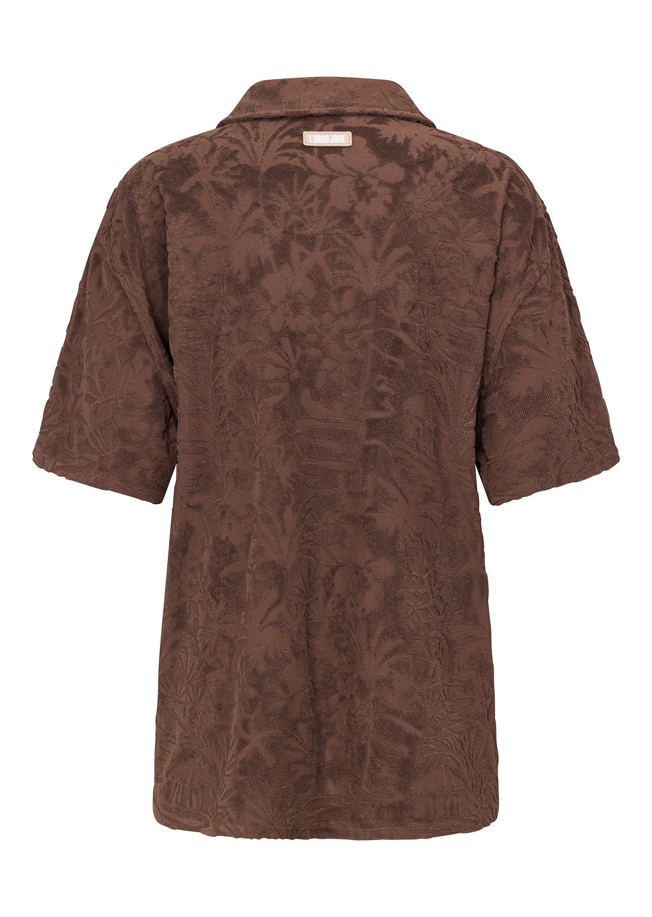Lorna Jane Dusty Palm Towelling Shirt - Chocolate