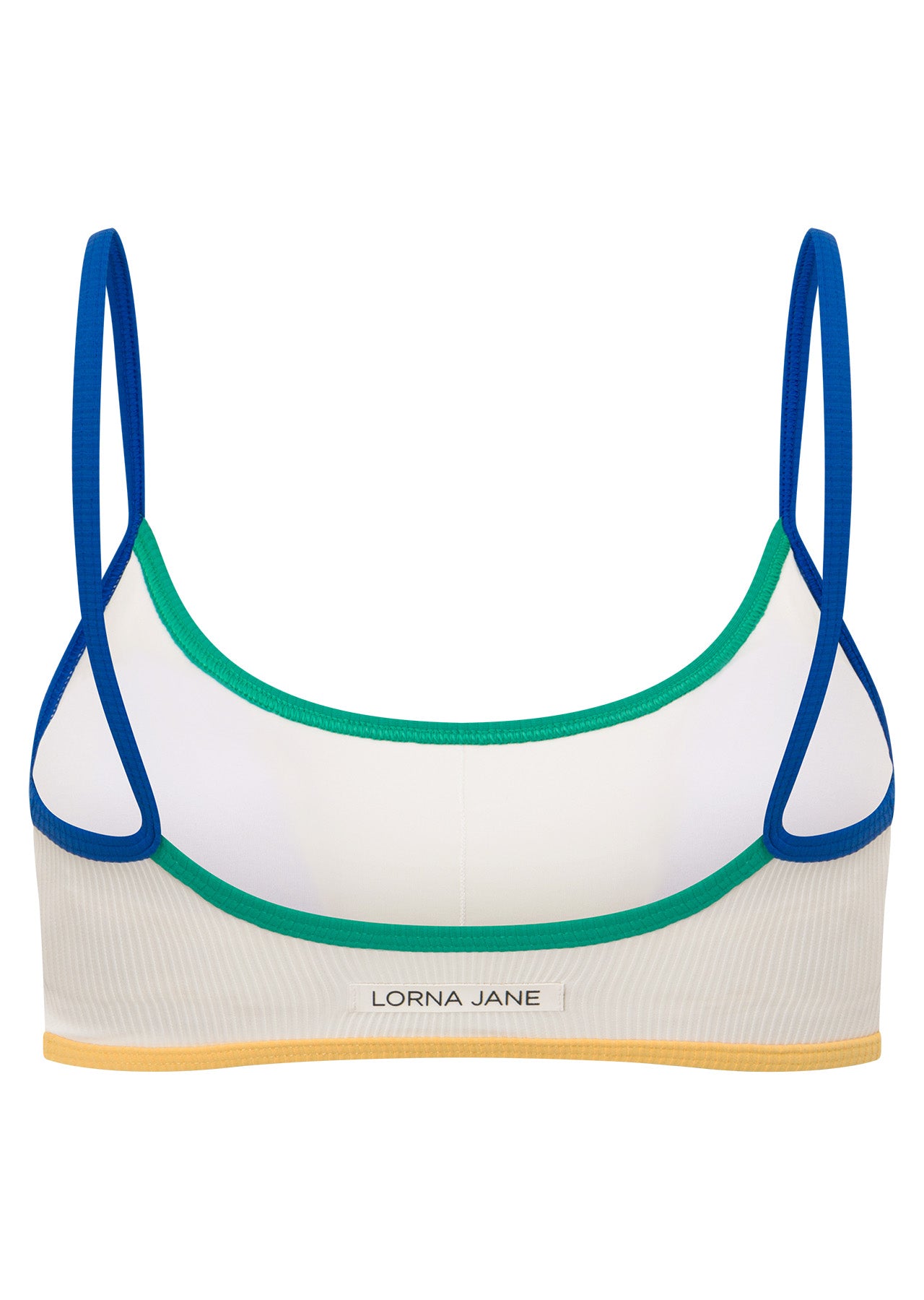 Lorna Jane Retro Rib Swim Sports Bra - Porcelain