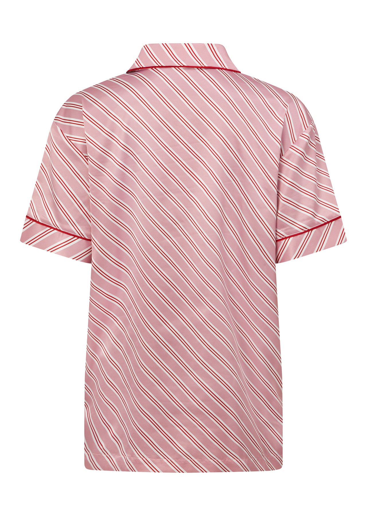 Lorna Jane Sugar Rush Satin Short Sleeve Shirt - Candy Cane Stripe