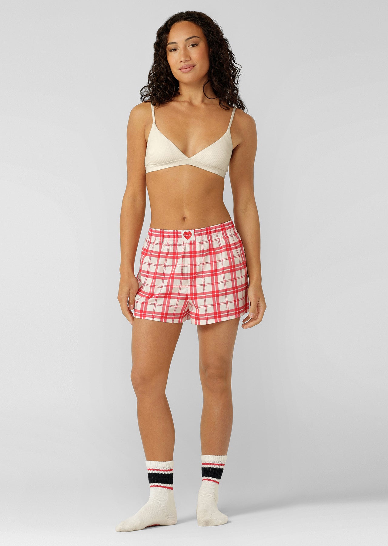 Lorna Jane All You Need Is Love Shorts - Holiday Check Print