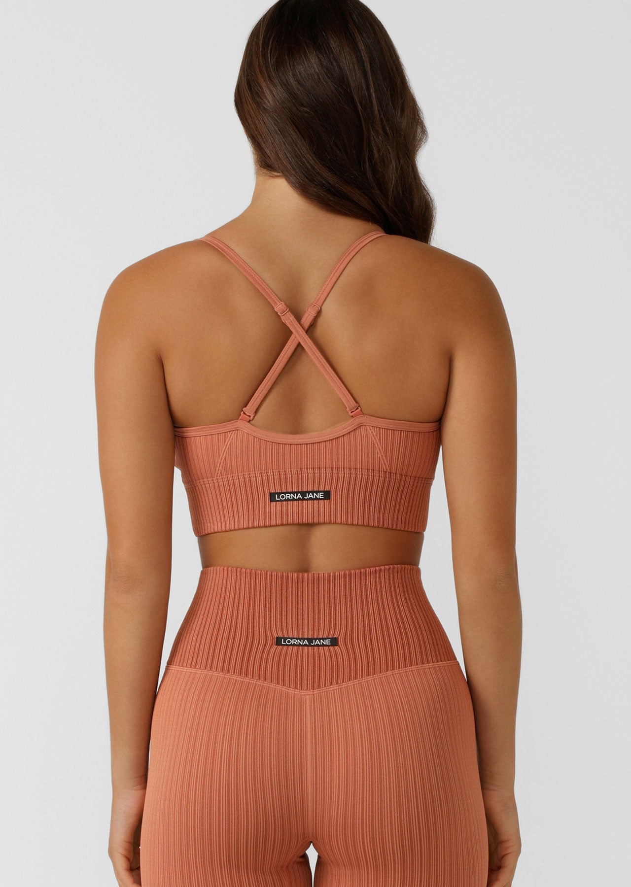 Lorna Jane Seamless Swim Longline Sports Bra - RUST