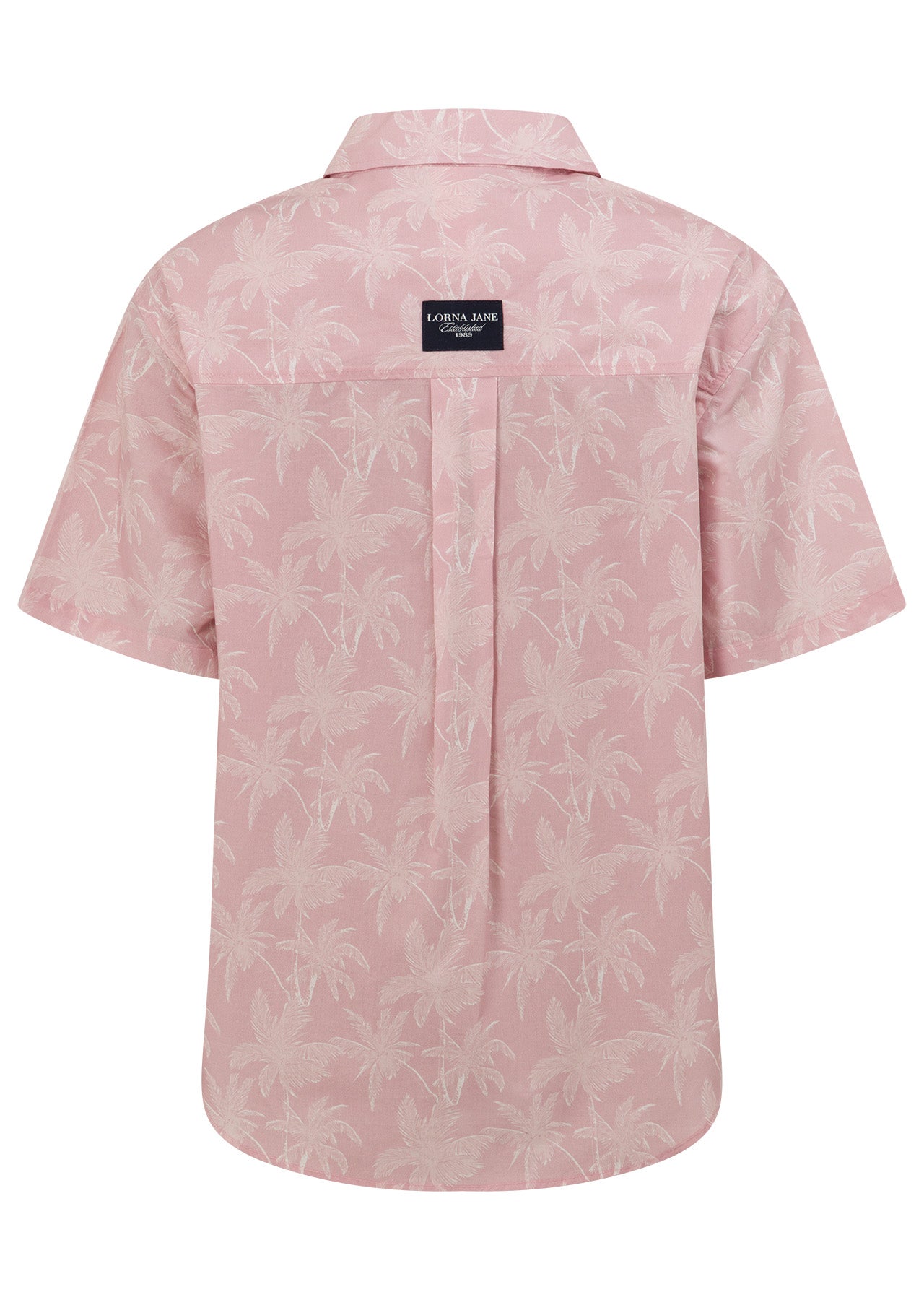 Lorna Jane Morning Pages Shirt - Blush Palm Print