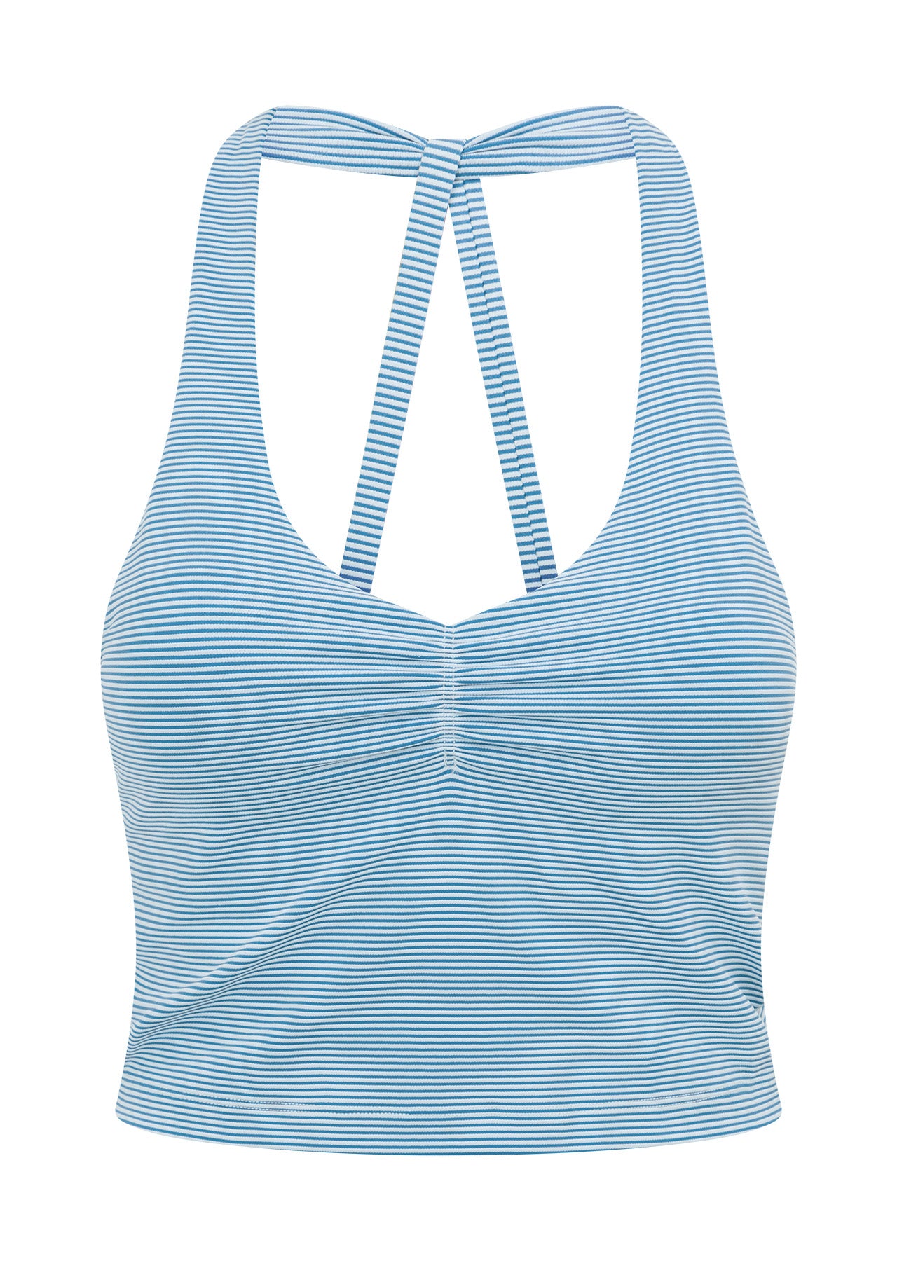 Lorna Jane Earn Your Stripes Rib Bra Tank Combo - Cornflower Stripe