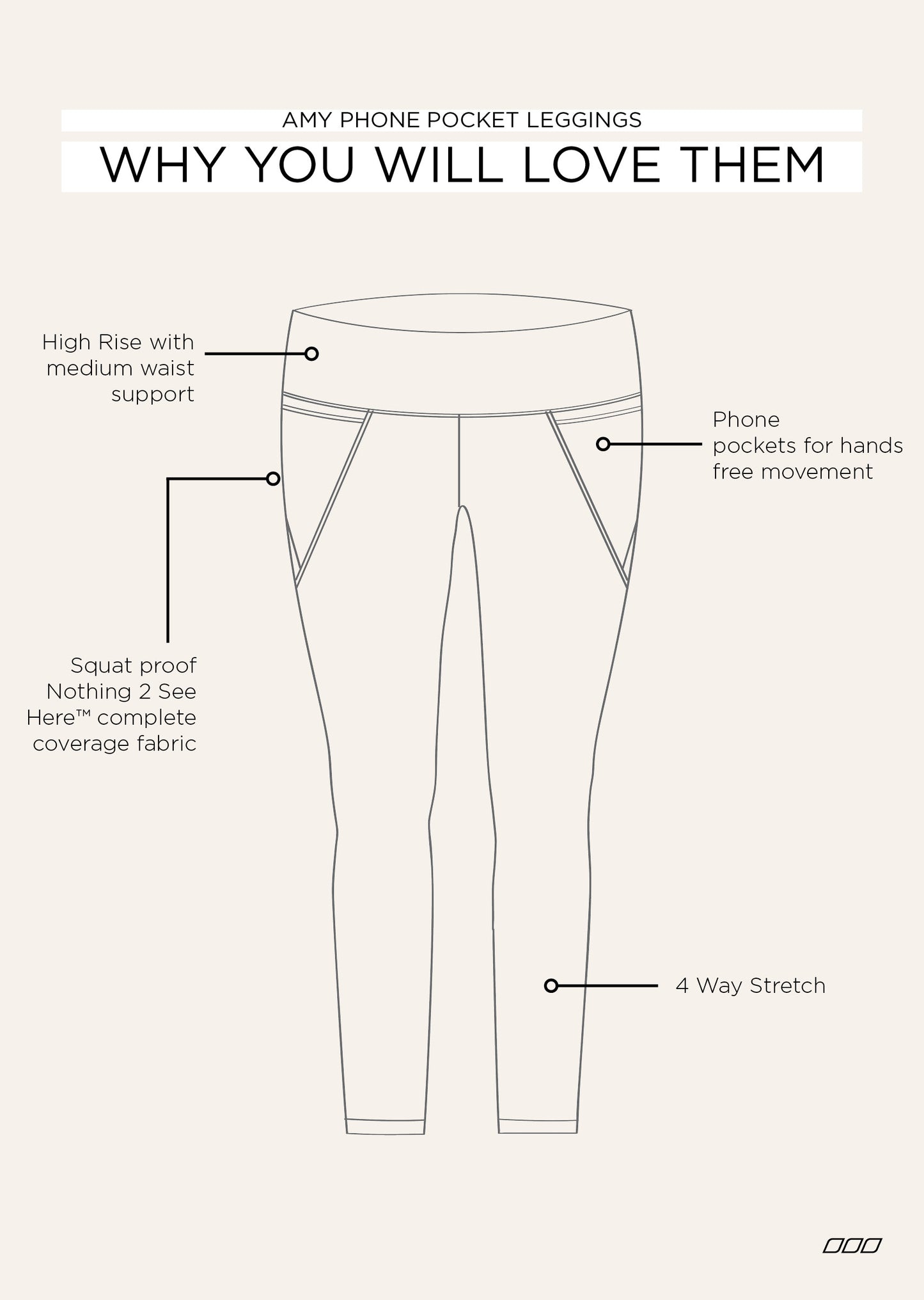 Lorna Jane Amy Phone Pocket Ankle Biter Leggings - French Navy