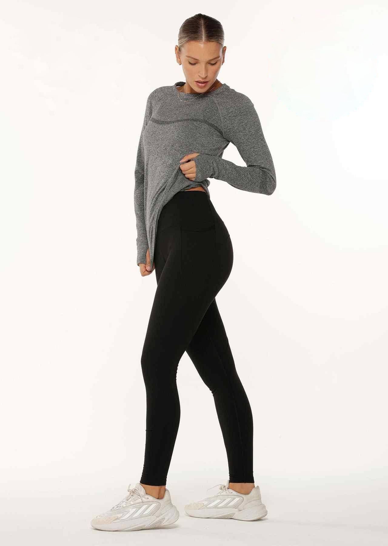 Lorna Jane Amy Winter Thermal Phone Pocket Tech Leggings - Black