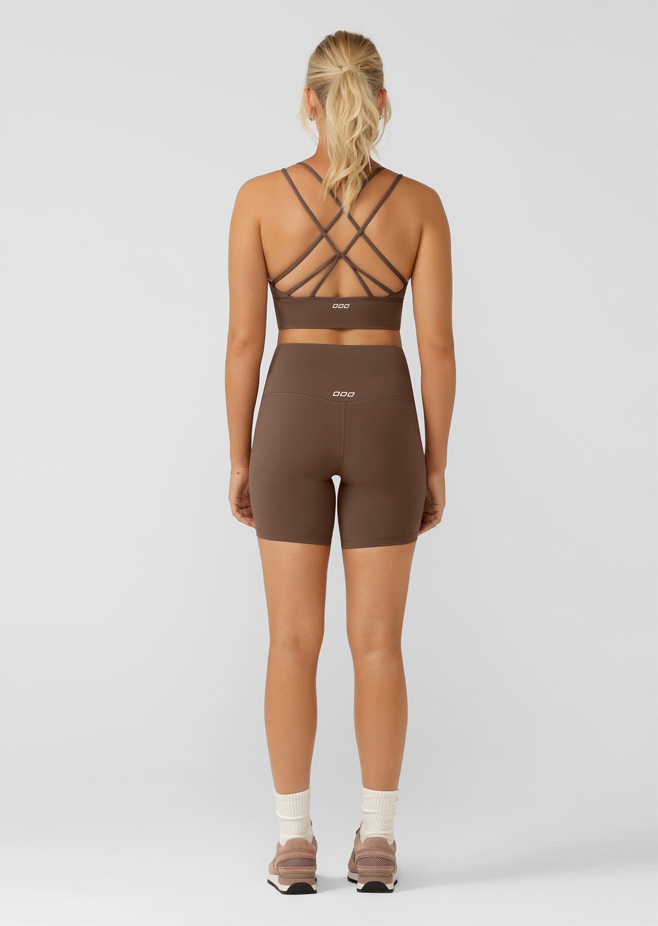 Lorna Jane Lotus No Chafe 16cm Bike Shorts - Chocolate