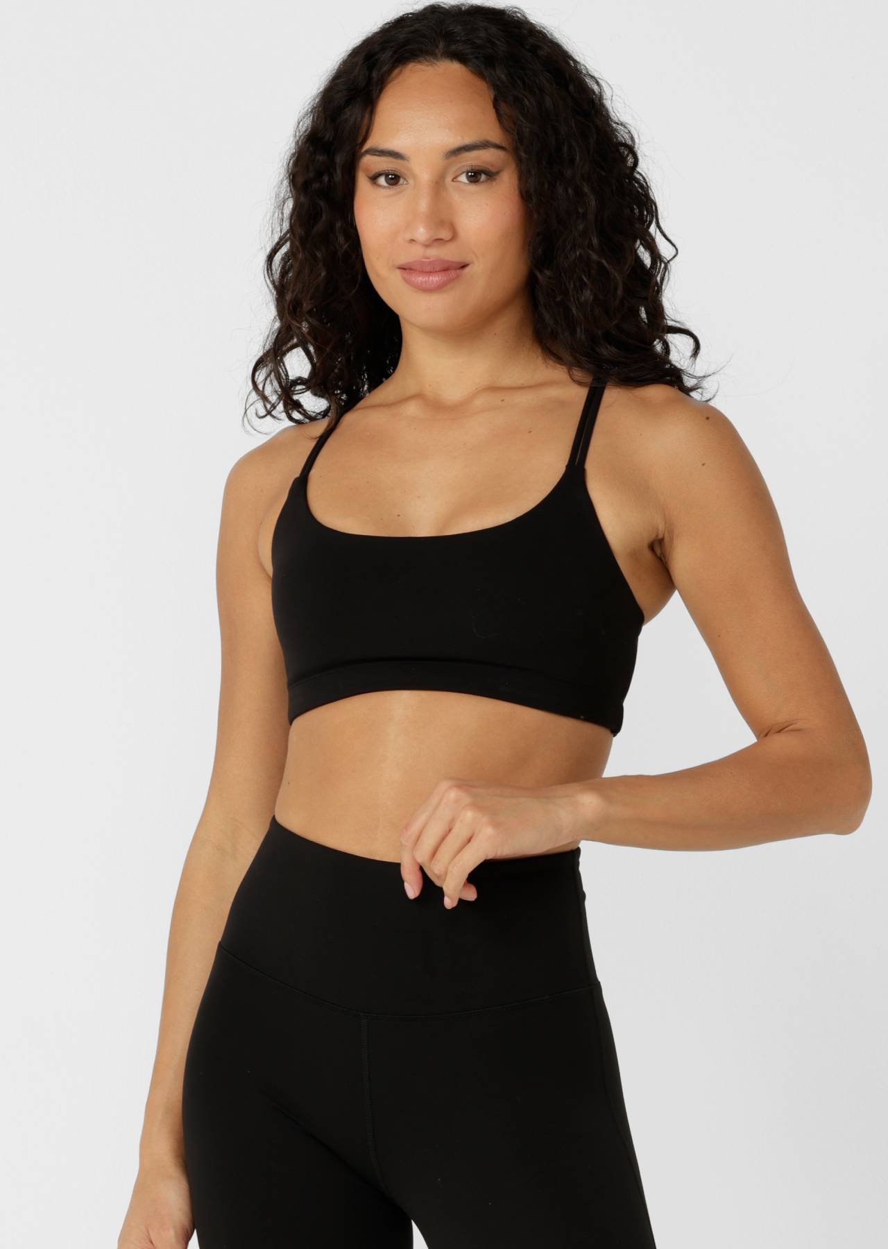 Lorna Jane Lotus Cropped Sports Bra - Recycled Black