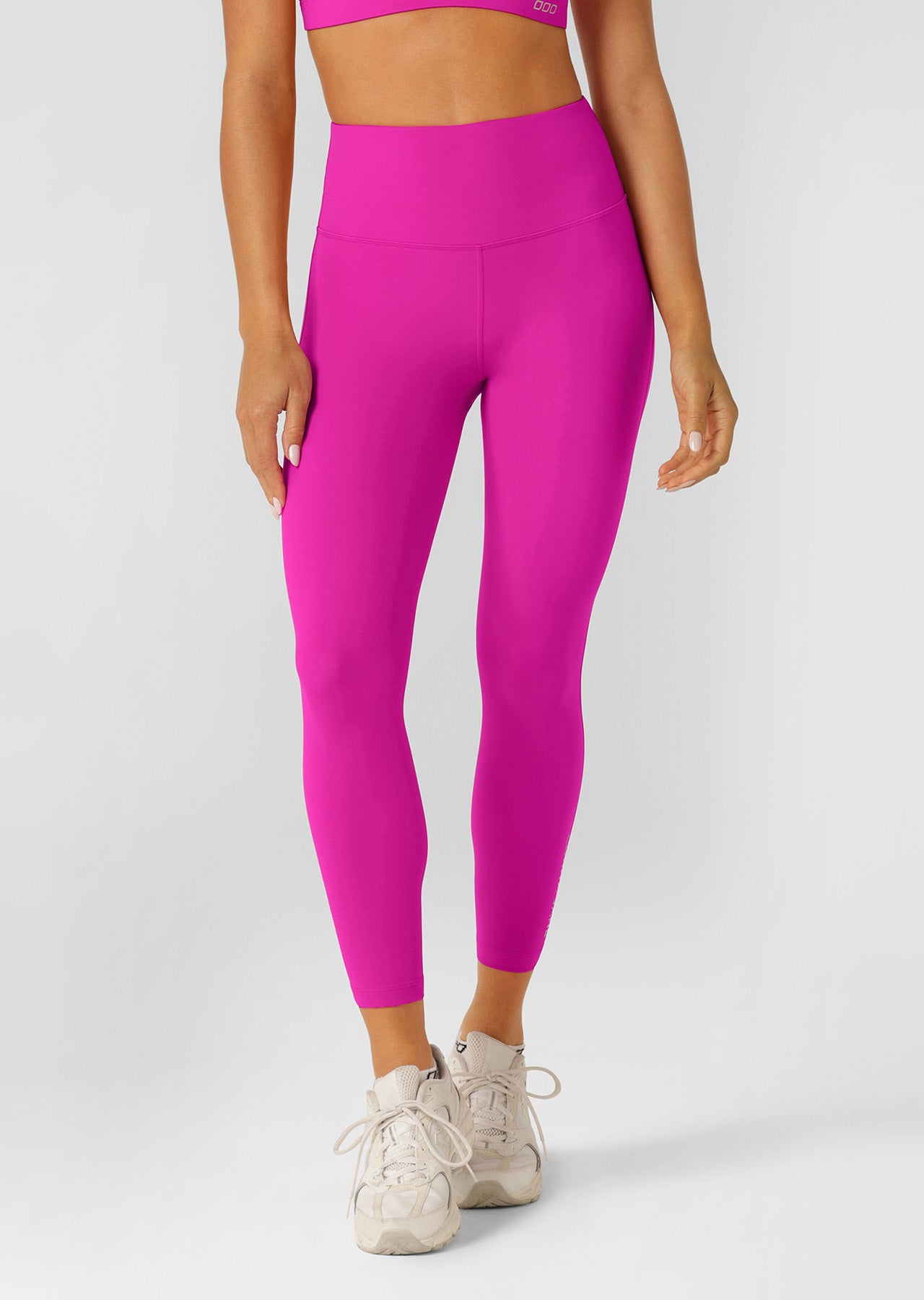 Lorna Jane Lotus No Chafe Phone Pocket Ankle Biter Leggings - Electric Pink