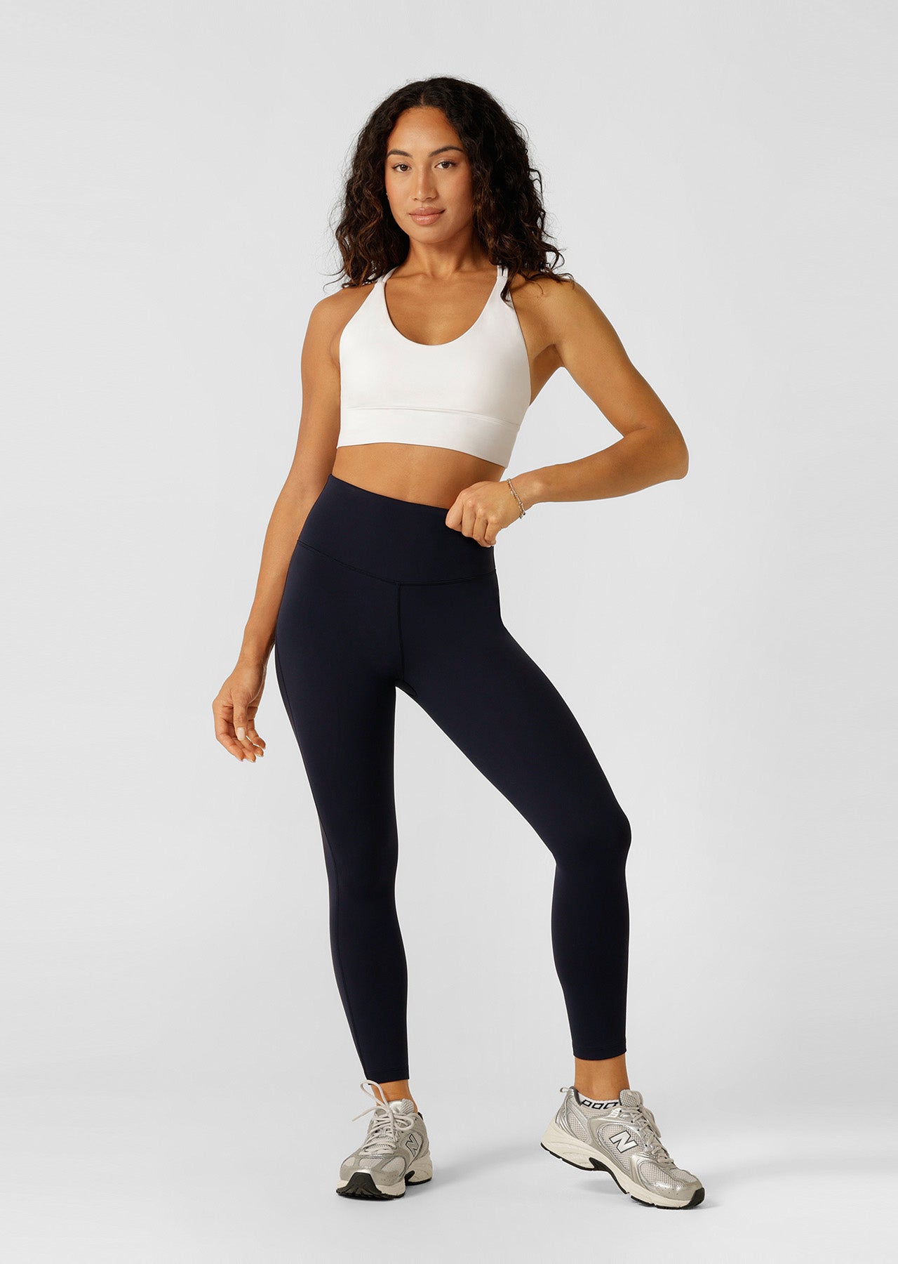Lorna Jane Lotus No Chafe Phone Pocket Ankle Biter Leggings - Midnight Blue