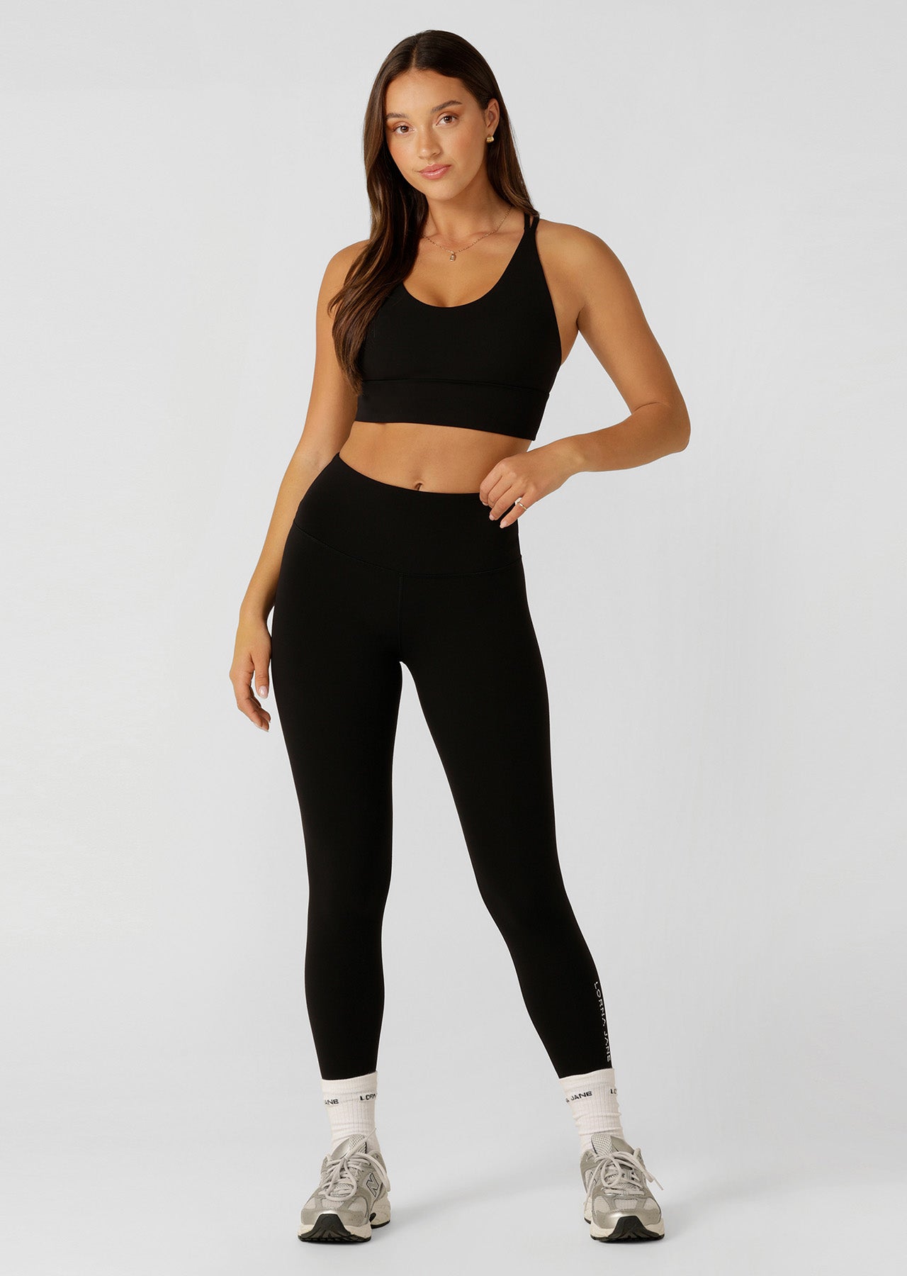 Lorna Jane Lotus Phone Pocket Ankle Biter Leggings - Recycled Black