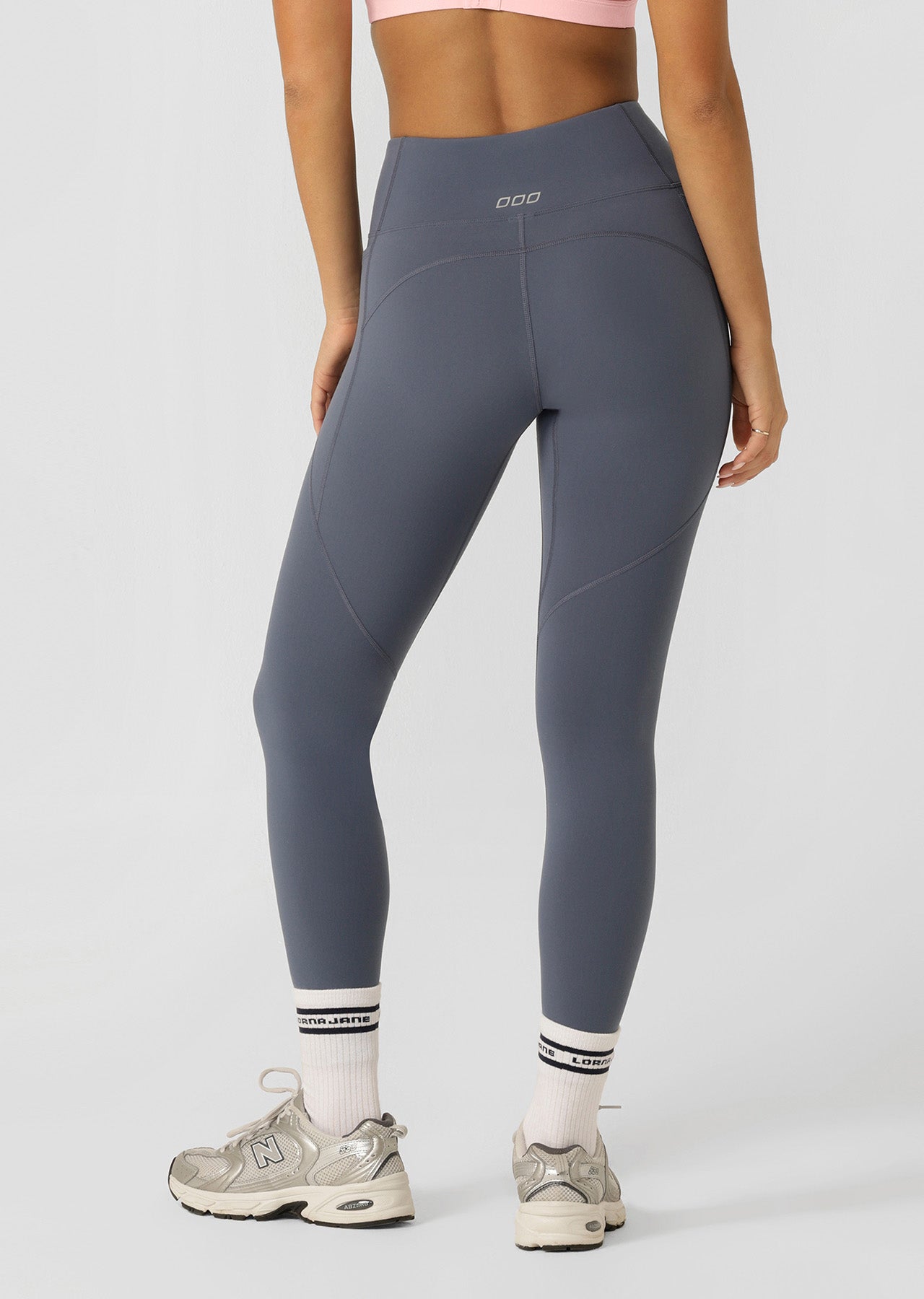 Lorna Jane Amy No Ride Phone Pocket Full Length Leggings - Dark Powder Grey