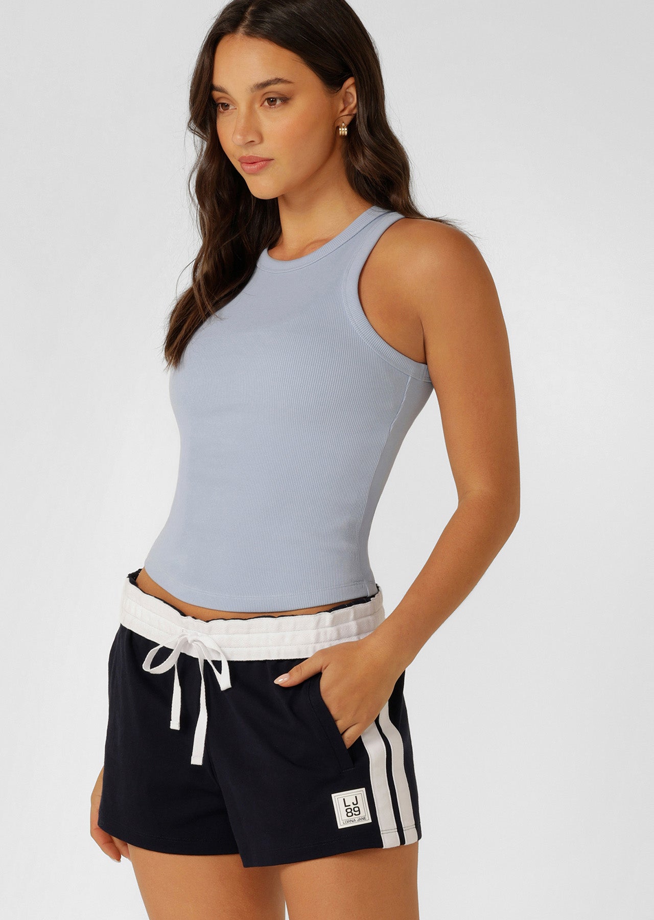 Lorna Jane LJ Basics Rib Tank - Oxford Blue