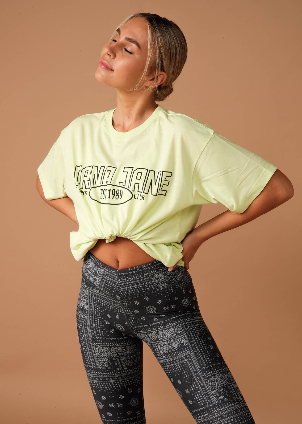 Lorna Jane Classic Oversized Tee - Lime Cordial