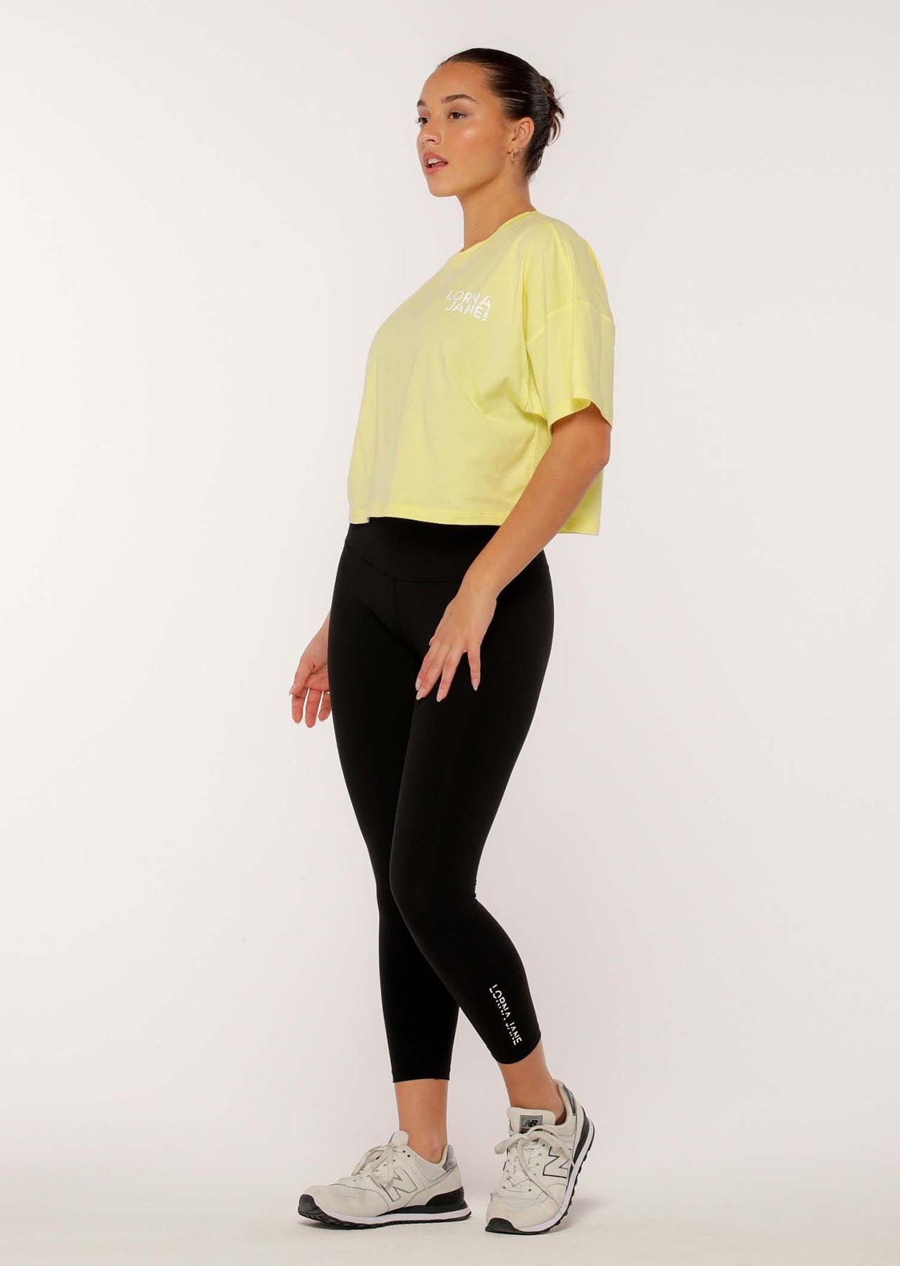 Lorna Jane Glide Transdry Cropped Tee - Lemon