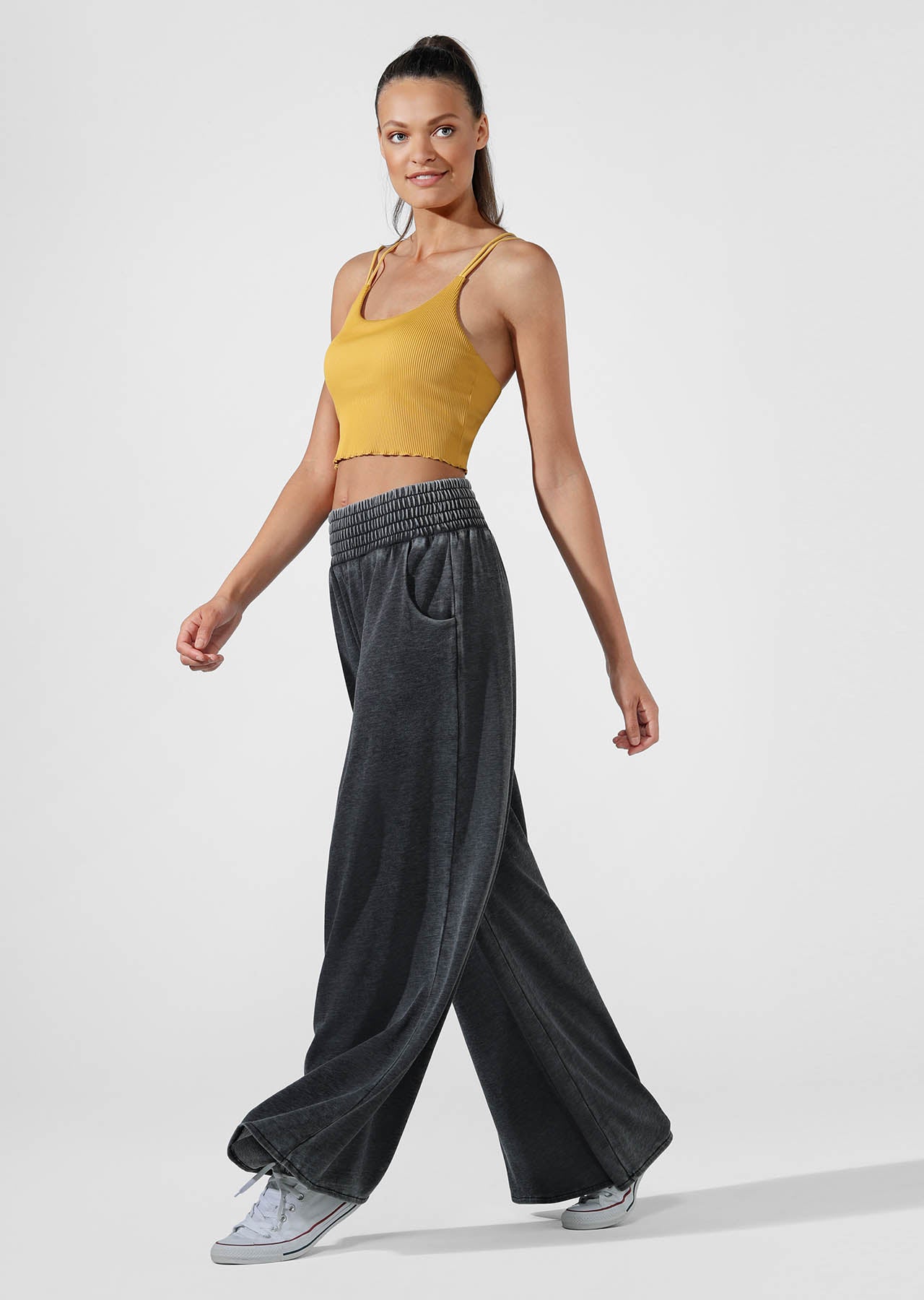 Lorna Jane Bliss Full Length Pants - Washed Out Black